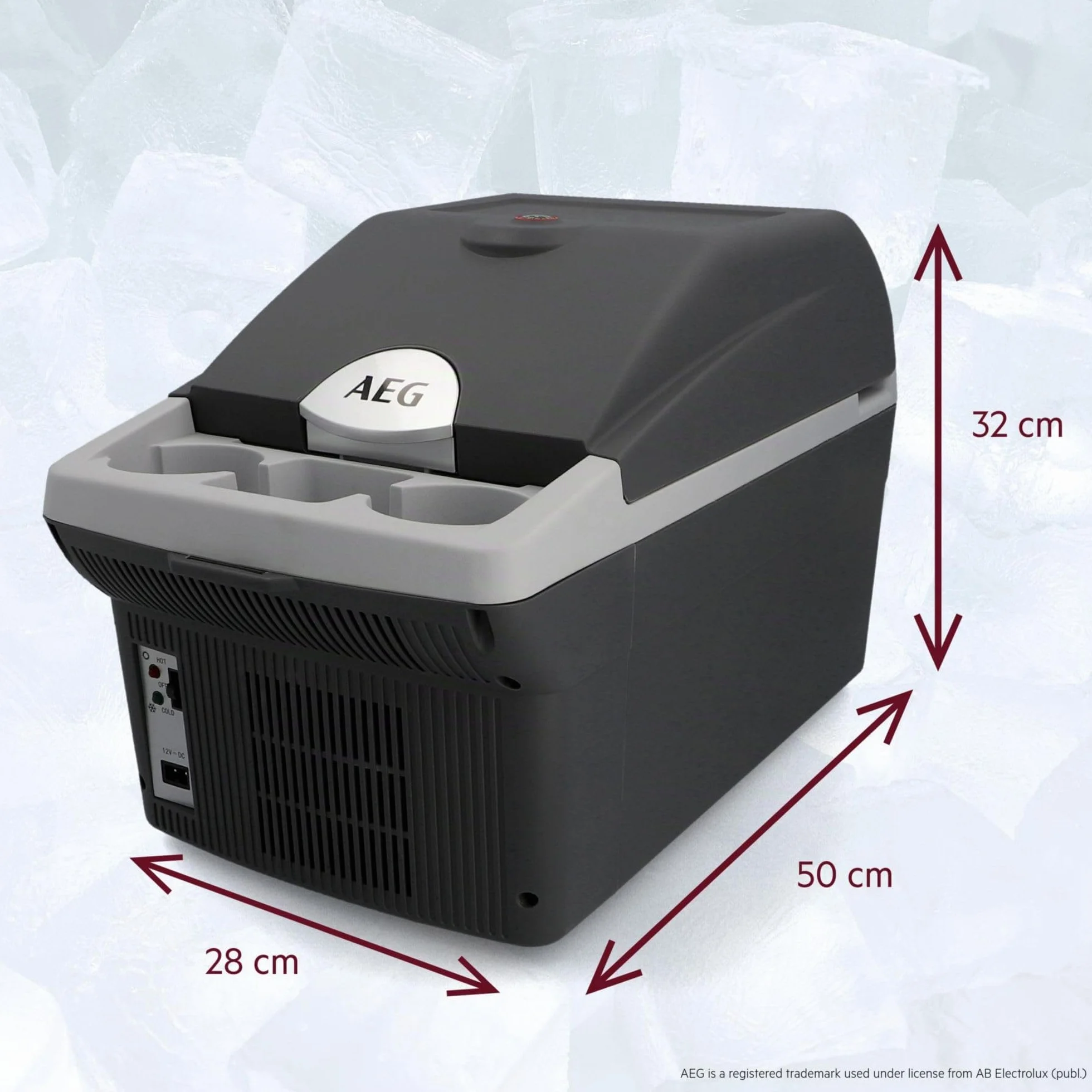 AEG Automotive Board-Bar BK 16 Contenitore termoelettrico refrigerante e scaldino 16 litri, 12 Volt per auto e presa elettrica, può essere fissato all'auto