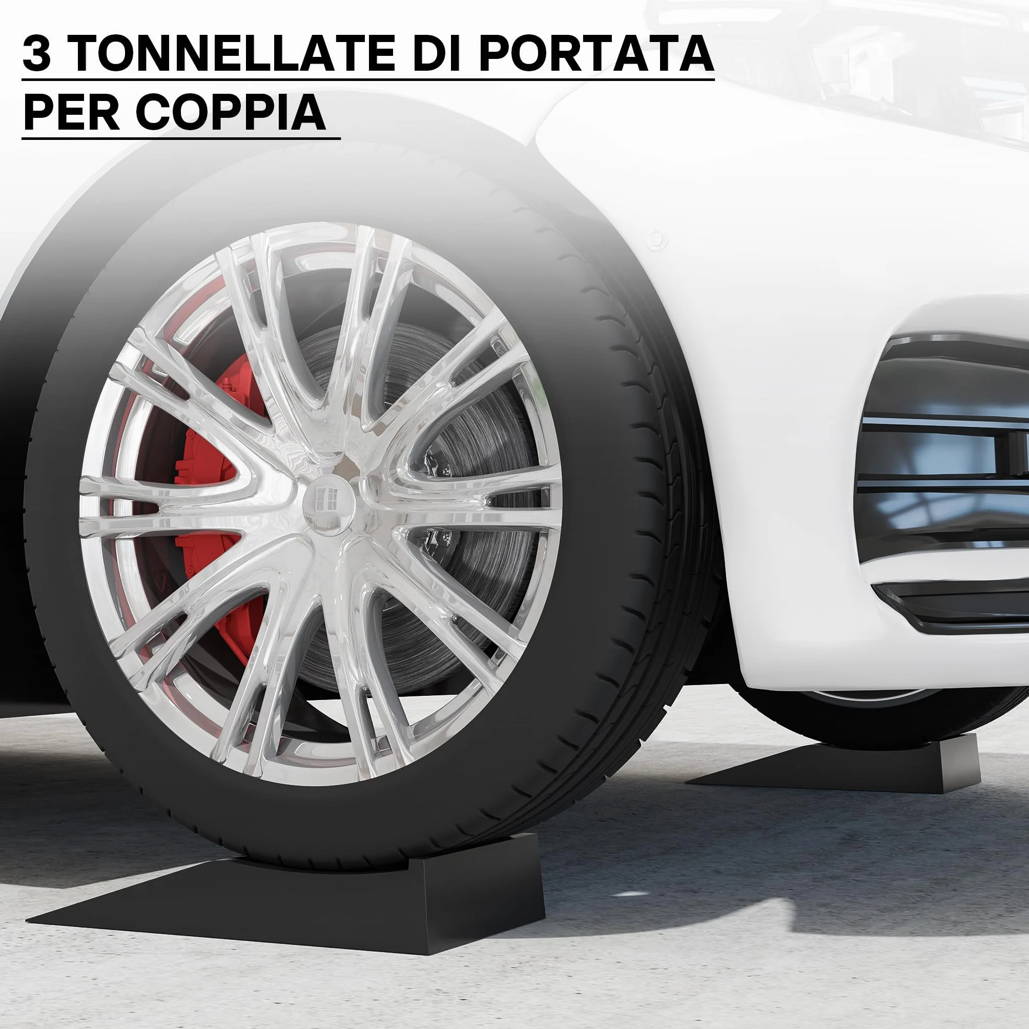 Wiltec Cunei livellatori auto veicoli 2 pz. max 3 t Rampa di livellamento in plastica