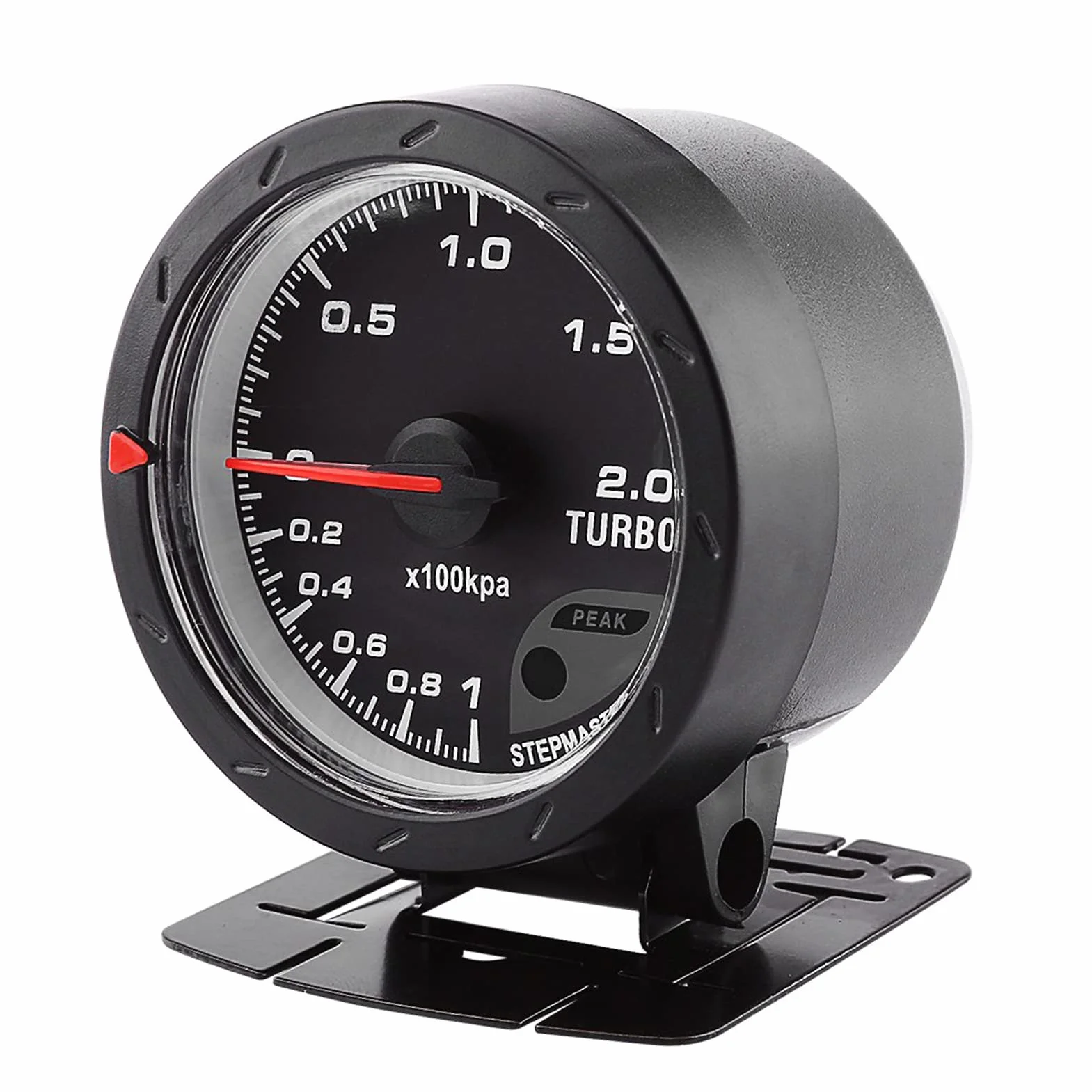 DC 12V 60mm LED Turbo Boost Vacuum Press Gauge Meter Calotta in acciaio inossidabile e piano in vetro