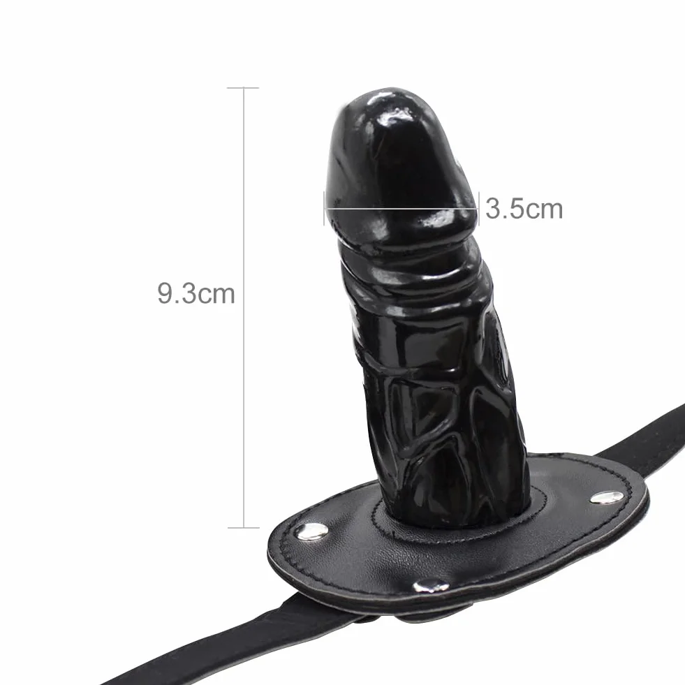SXOVO Lockable Dildo Gag Bocca Gag Nero Fetish Bondage Restraint 10 cm