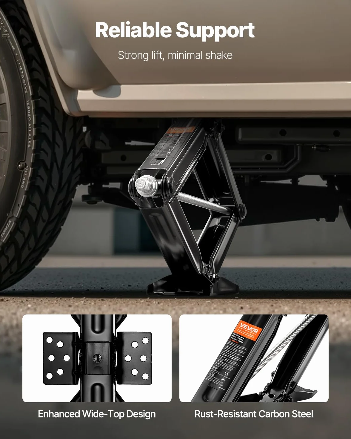 VEVOR Cric a Forbice 2 Pezzi, Stabilizzatore Livellamento 103-595 mm, Carico max 2268 kg