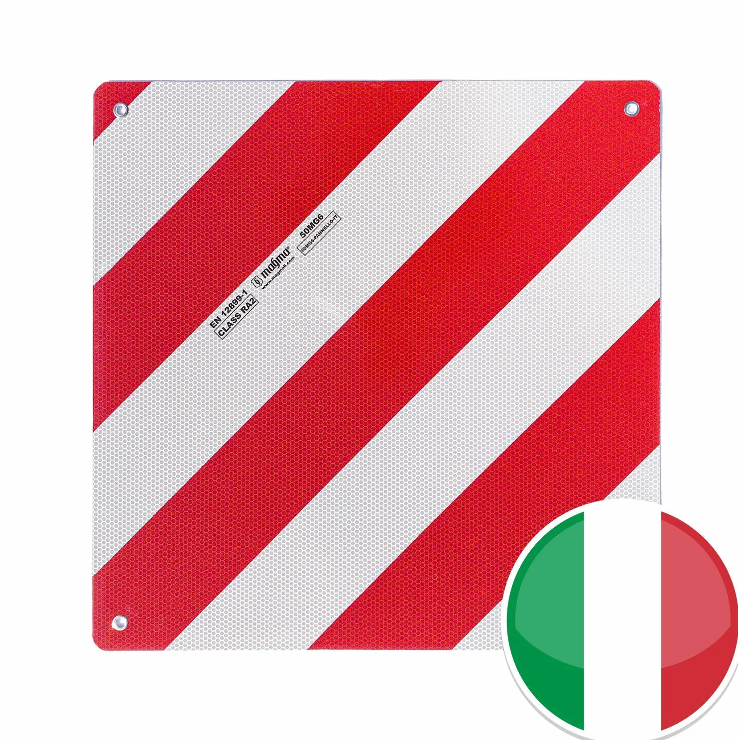 Magma Cartello di Carico Sporgente Portabici Roulotte Omologato Rosso Bianco
