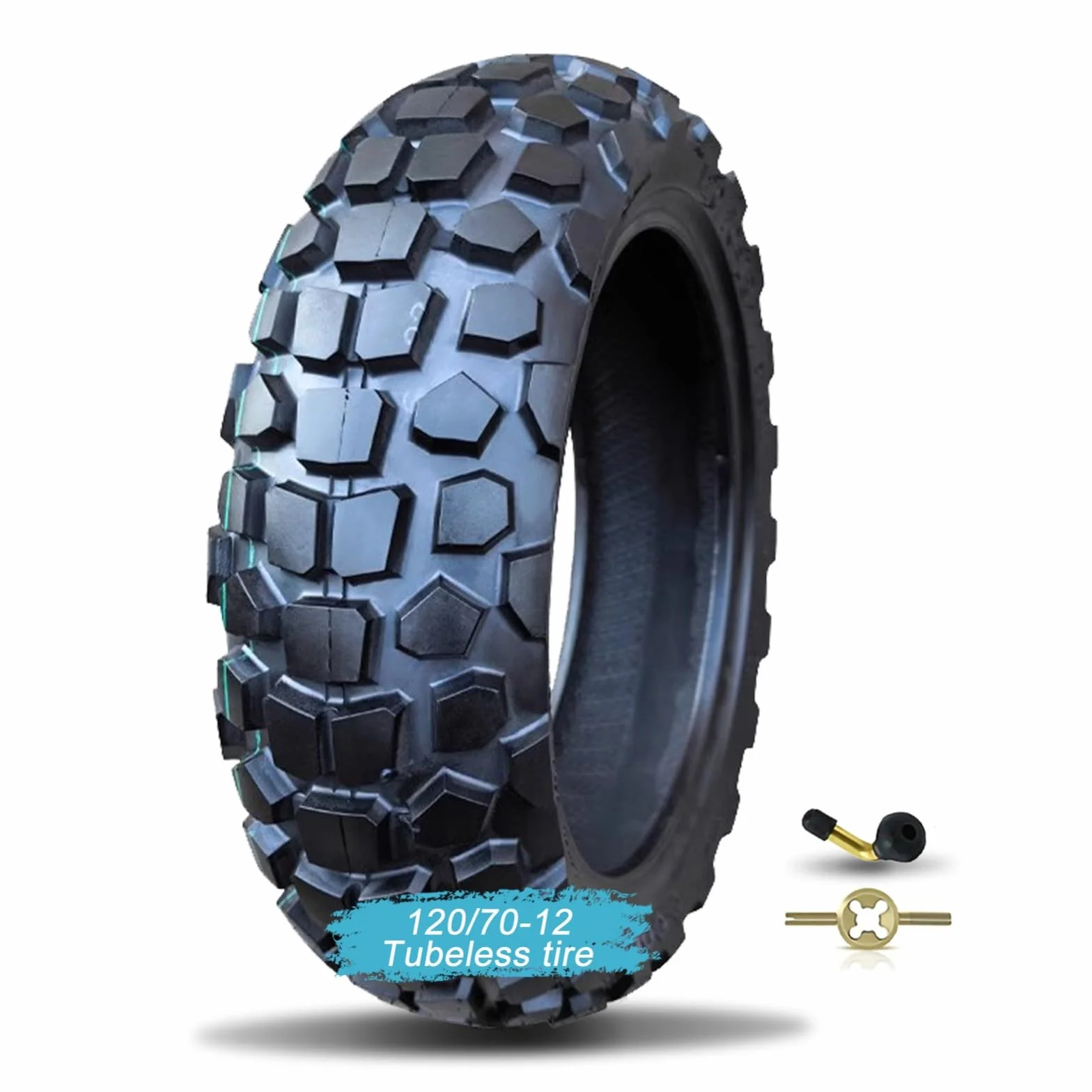 Pneumatico 120/70-12 per scooter/ciclomotore, 4 P.R 225 kPa CARICO MASSIMO 204 kg 59J Pneumatico antiscivolo senza camera d'aria 120/70/12, pneumatico tassellato resistente all'usura