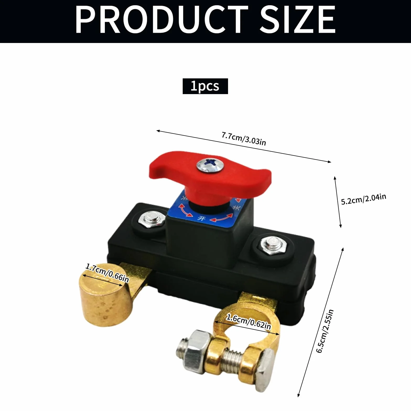 Interruttore Stacca Batteria 100A 12V/24V,Car Battery Power Cut Off Switch,Battery Separator Switch,con Corrente di Picco 1000A,Interruttore Staccabatteria per Auto,per Barche Marine,Caravan
