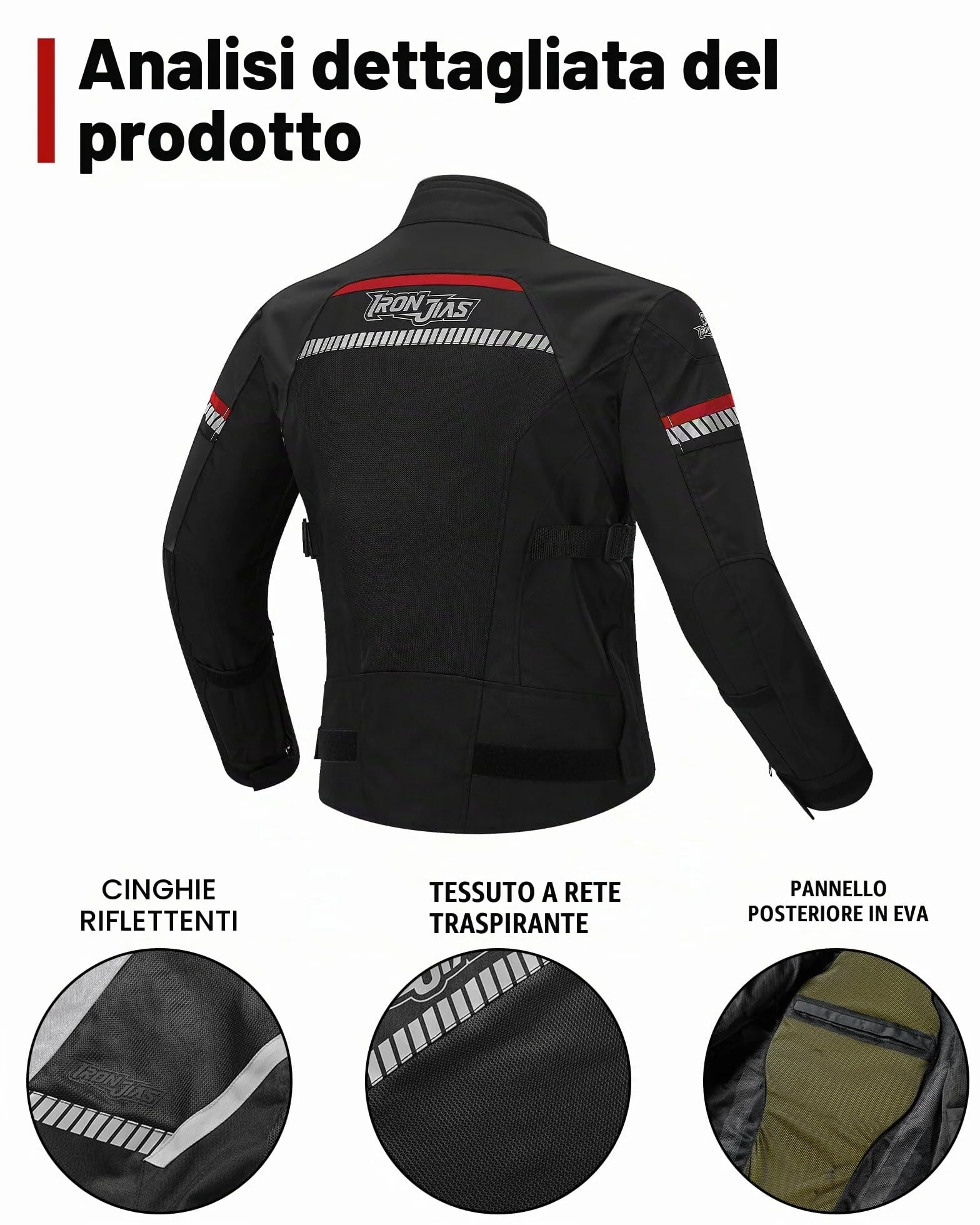 BORLENI Giacca da Moto da Uomo Estate, Traspirante, Protezione Dalle Armi, Riflettente