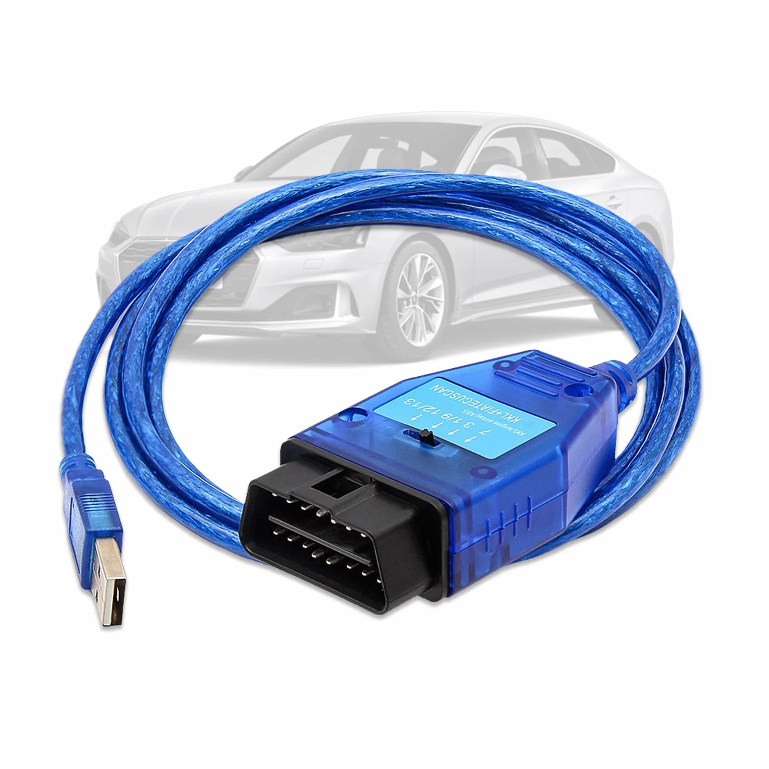 KKL 409 Cavo OBD2 Fiat ECU Scan FT232RL V AG-COM 409 FIATECUSCAN Scanner 2 in 1 interruttore a 4 vie compatibile Fiat Audi Alfa Lancia