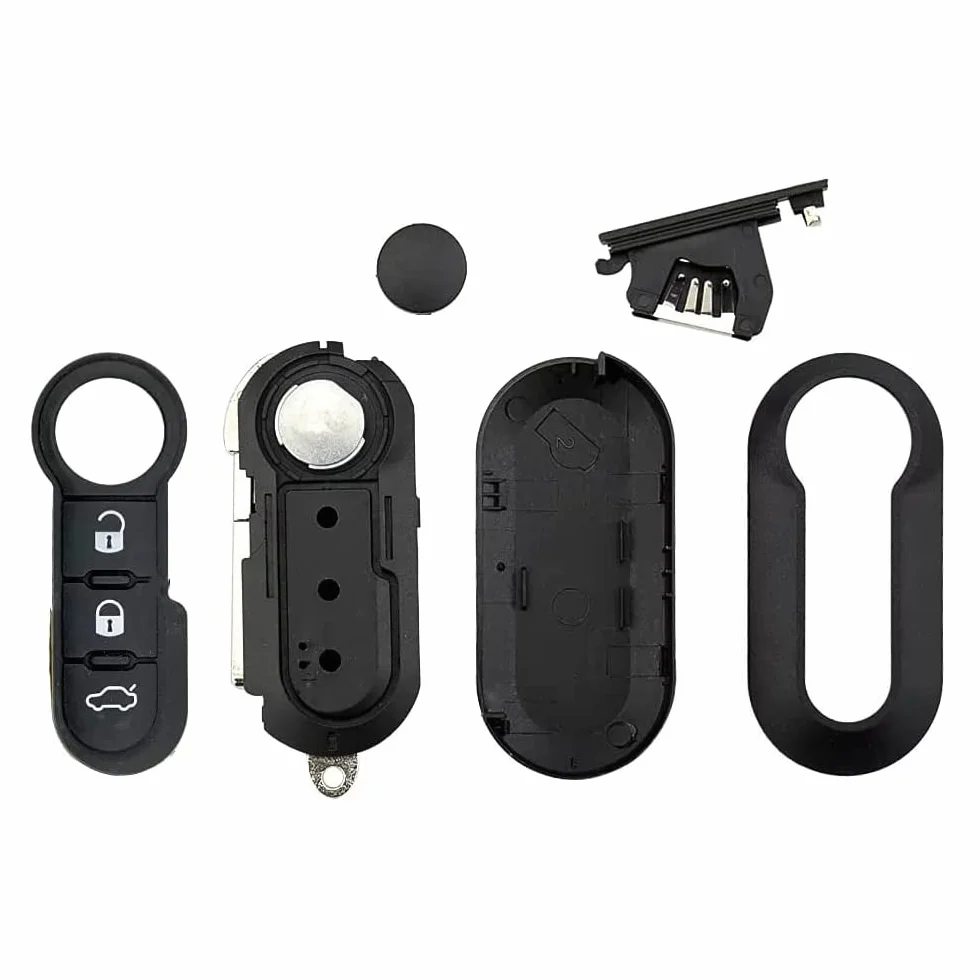 SALPIE Custodia Chiave Auto 3 Tasti Compatibile con Fiat Panda Punto Grande Punto 500 Bravo Stilo Lancia Y Cover Portachiavi Ricambio Guscio Telecomando