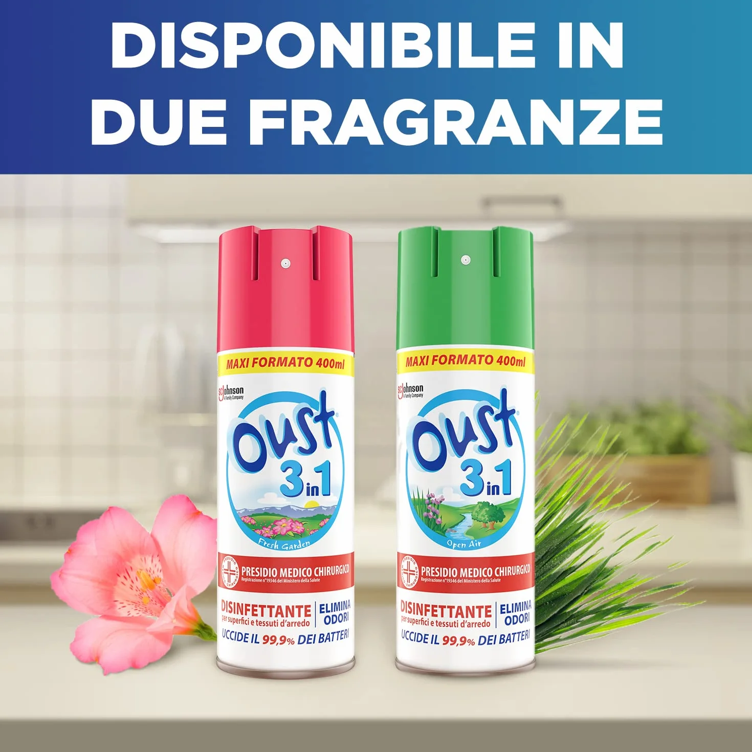 OUST 3in1 Spray Elimina Odori Disinfettante 3x400ml