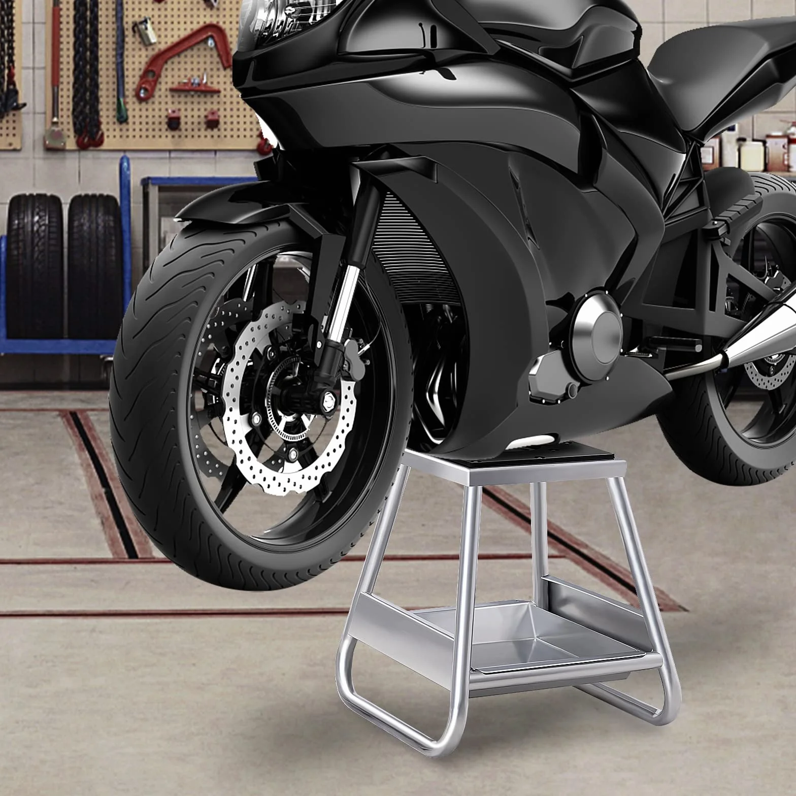 COSTWAY Cavalletto Sollevatore per Moto da Cross, Supporto Moto Fuoristrada in Metallo, Portata 450 kg