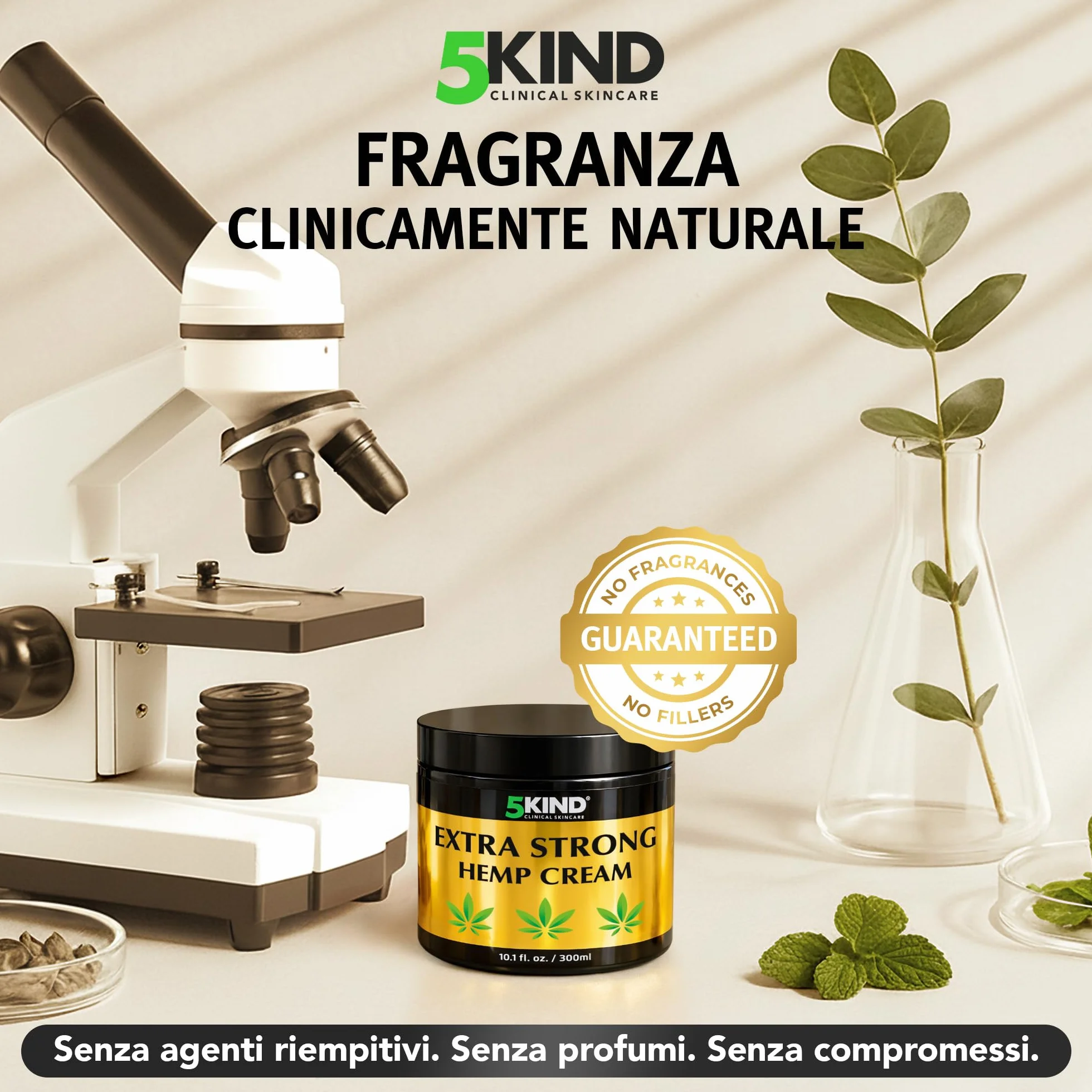 Crema alla canapa extra forte 5Kind 300 ml Ingredienti naturali per tutti i tipi di pelle