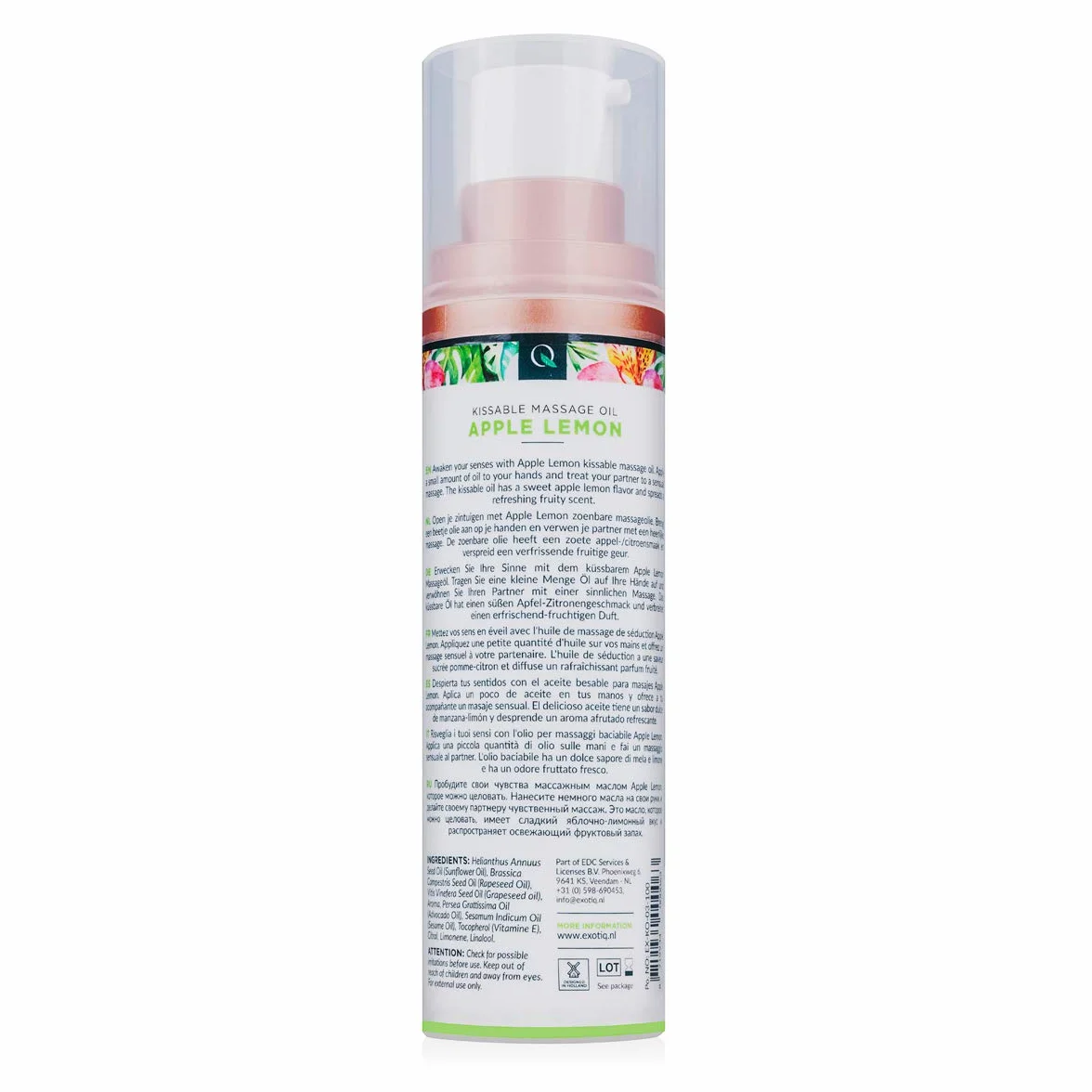 Exotiq Kissable Olio di Massaggio Mela Limone 100 ml - Ideale per Massaggio Rinfrescante Effetto Risveglio