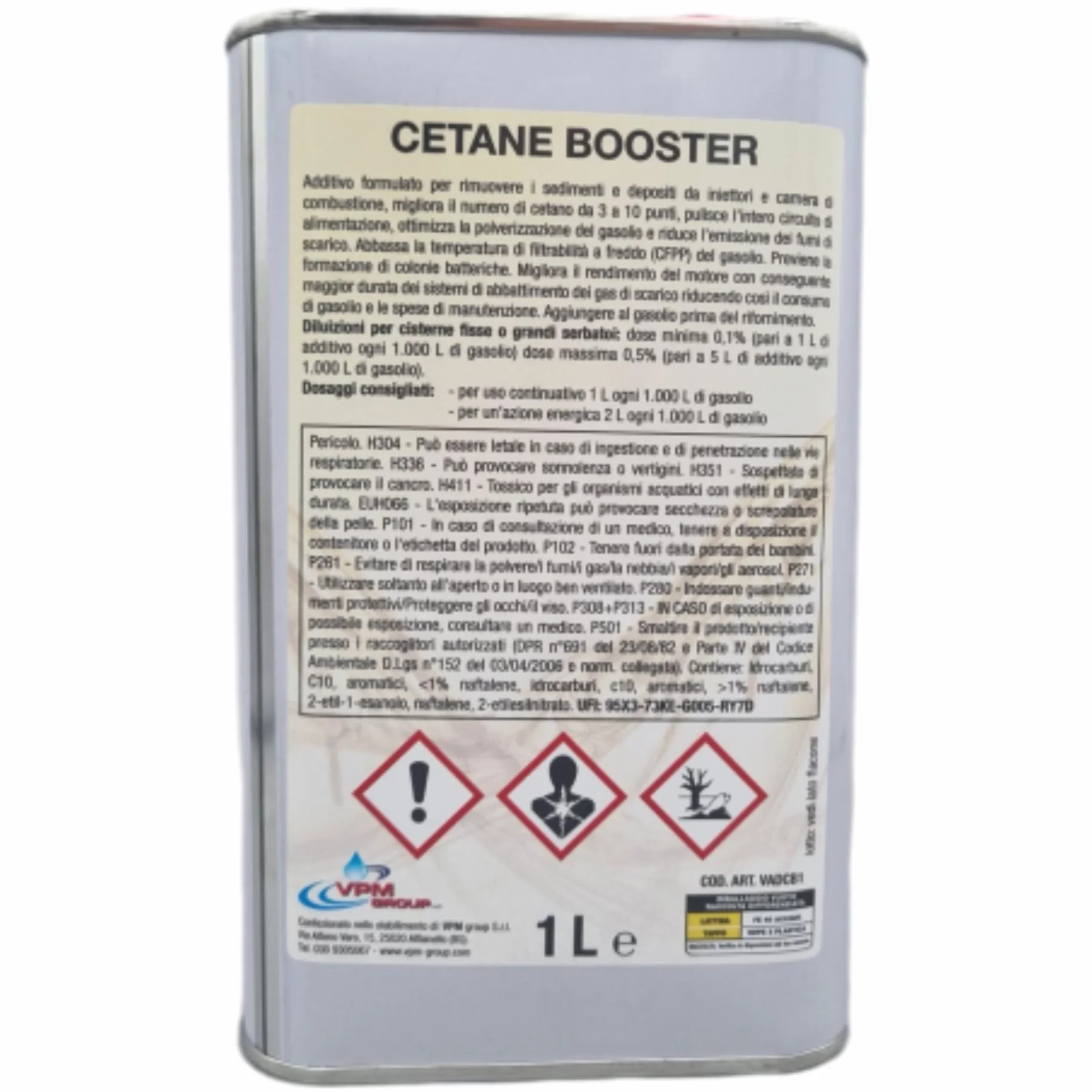 Additivo Diesel Professionale 1L Tratta 1000L, Booster Prestazioni, Pulisce Iniettori