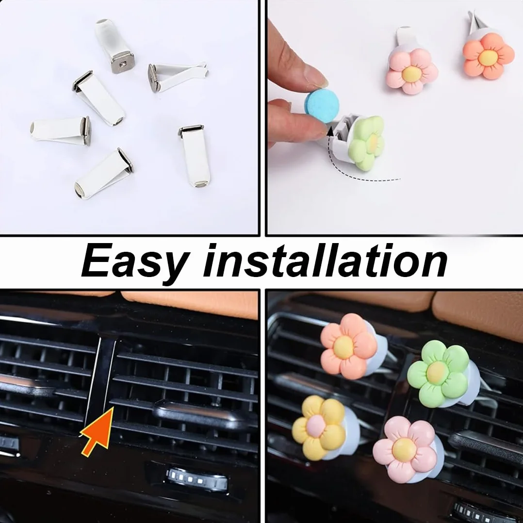 Car Aromaterapia Diffusore Auto Clip Profumo Deodorante 6 Fette Profumate al Limone Presa d'Aria Decorazione Interni