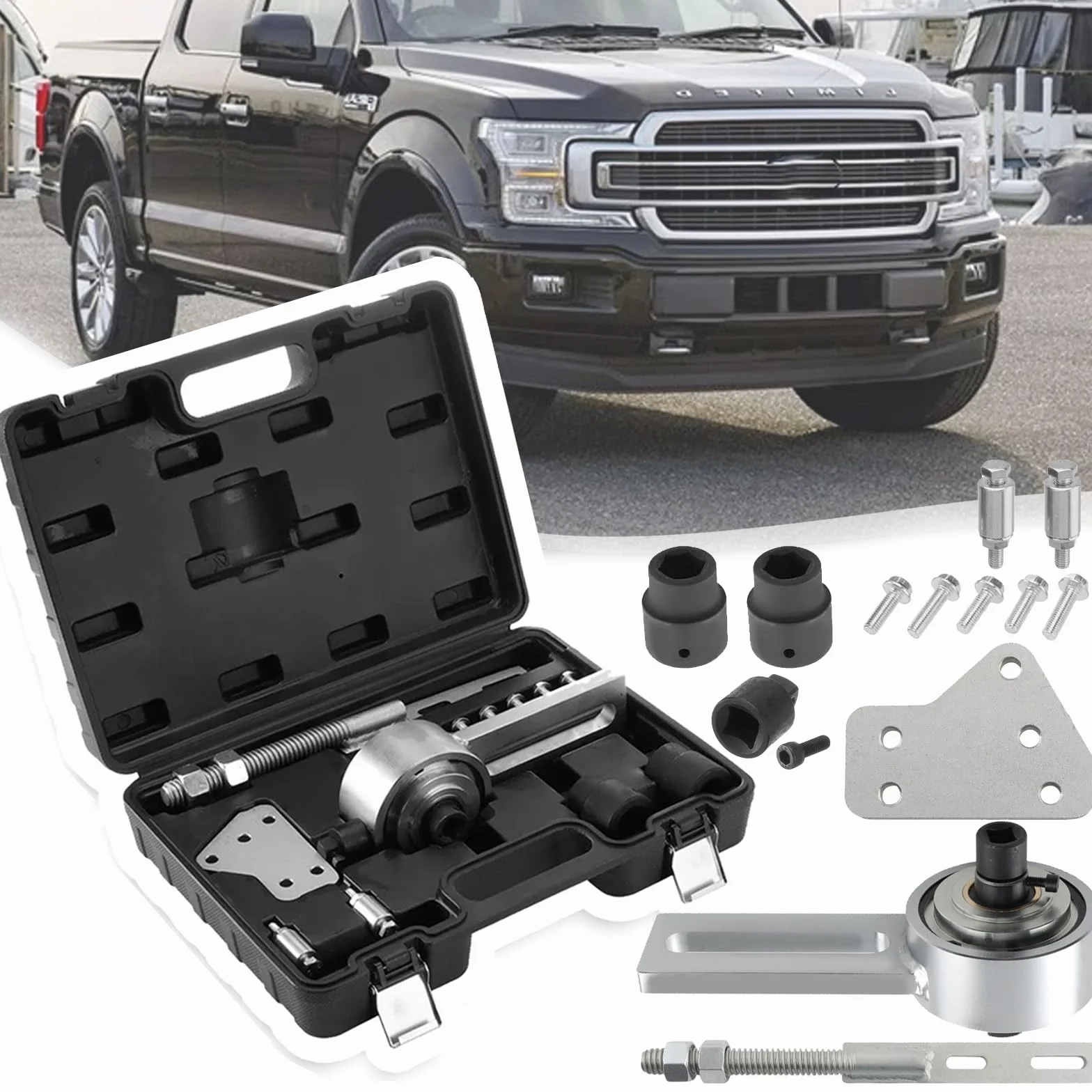 Set Moltiplicatore Coppia, Attrezzo Amplificatore Per Rimozione Puleggia Albero Motore Ford 1.0 2.0 Ecoboost Duratec OEM 303-1611 303-1611-01 303-1611-02 Moltiplicatore 1:5