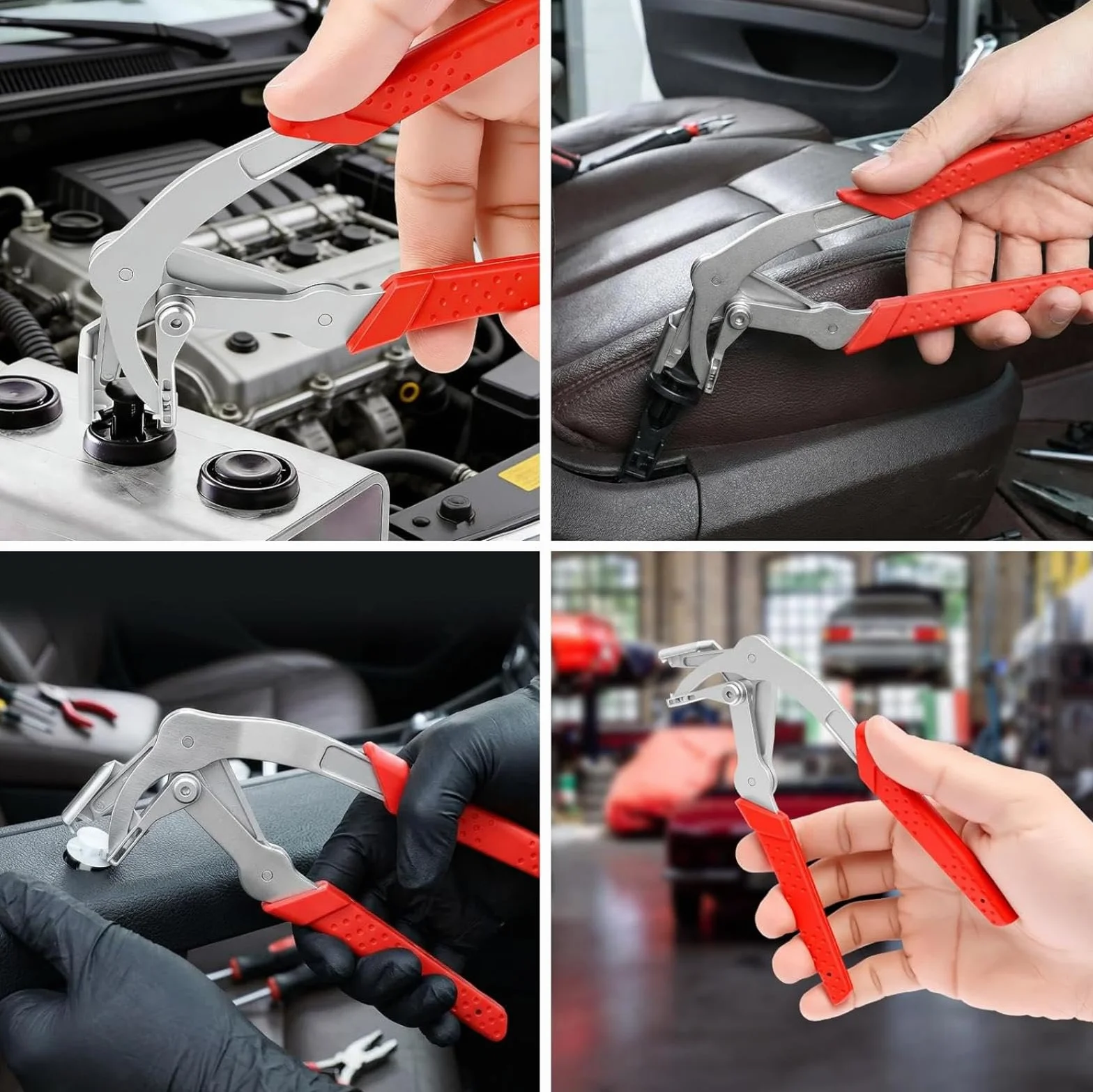 Pinza a clip auto per smontaggio riparazione rimozione rivestimenti pannelli porte cruscotto fissaggi esterni rivetti fibbie