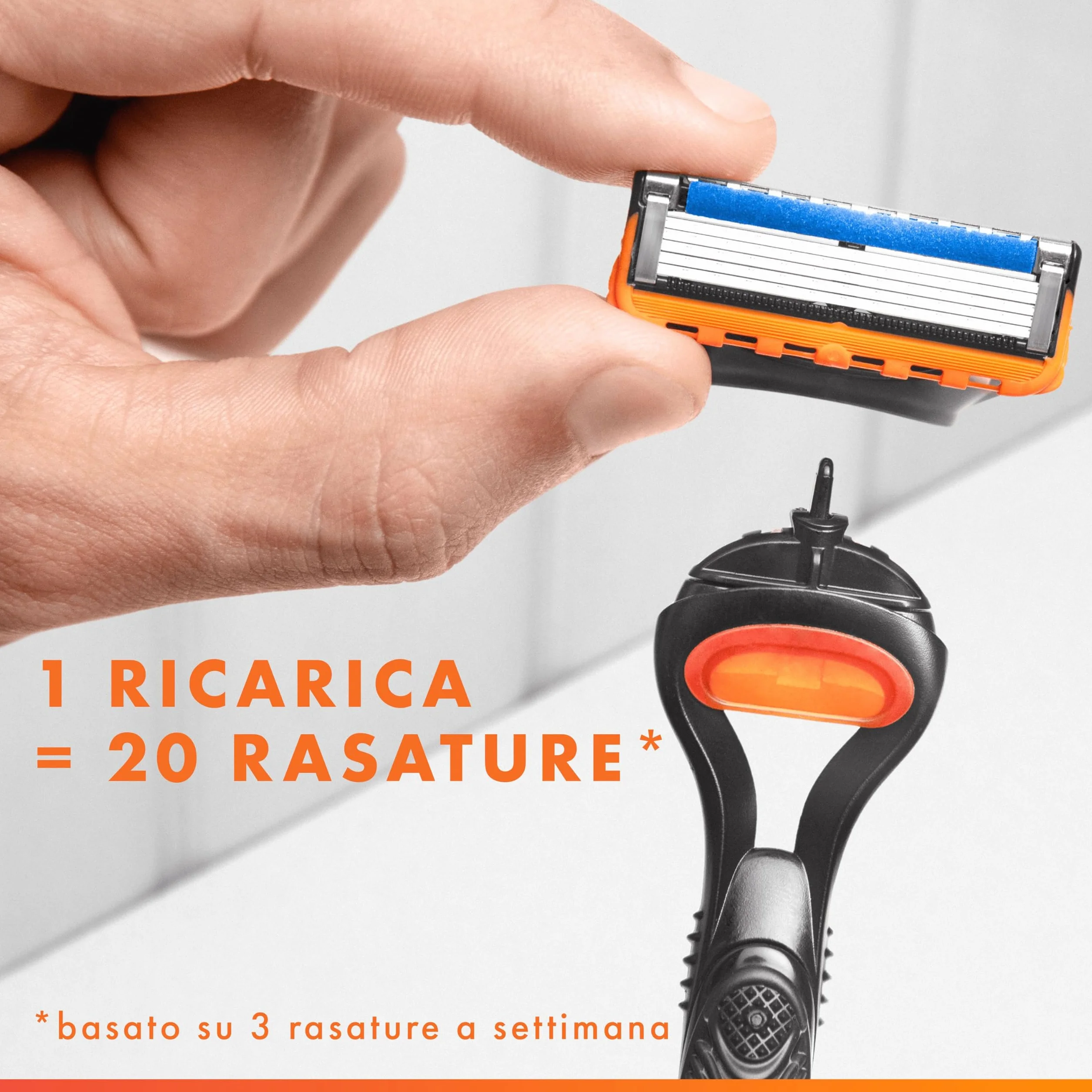 Gillette Fusion5 20 Lamette di Ricambio Rasoio Barba Manuale, 5 Lame, Striscia Lubrificante