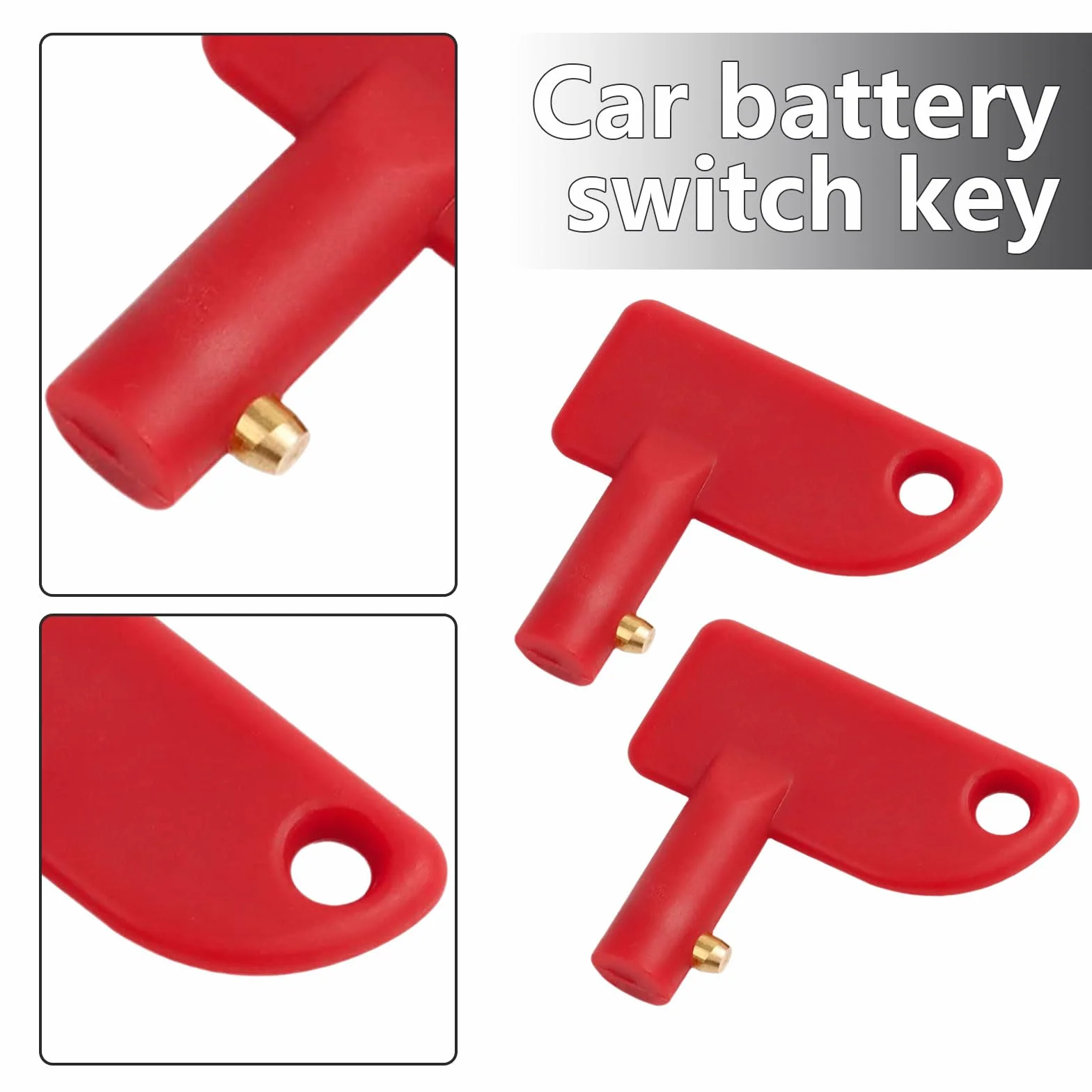 4 Pezzi Chiave Interruttore Batteria Auto, Rosso Chiavi Ricambio per Isolatore, Chiave Stacca Batteria, Chiavi di Isolamento Della Batteria per Auto Barca Camion Modificato Yacht