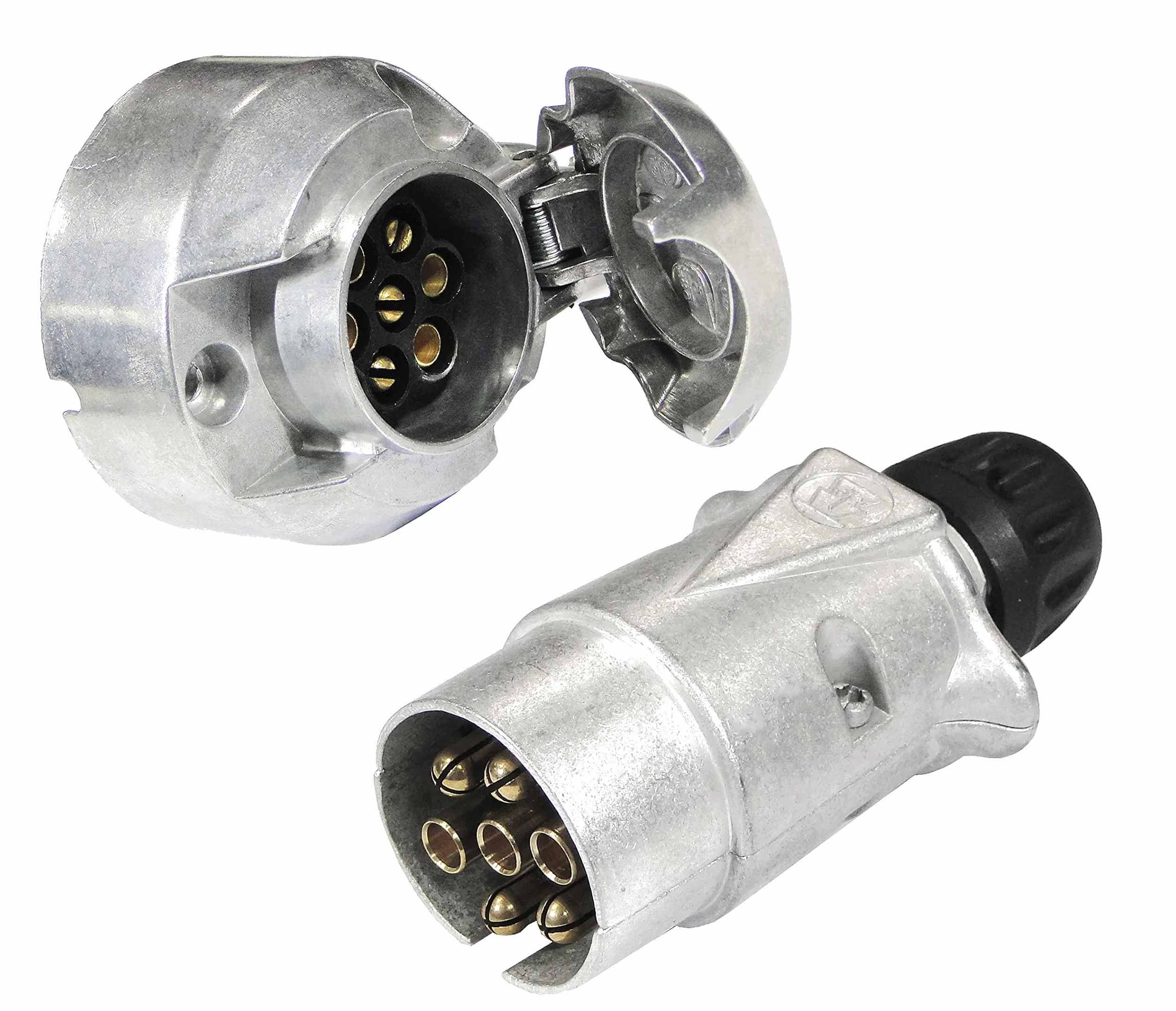 Connettore Gancio Rimorchio 12V 7 Pin DIN ISO 1724 Femmina Maschio Metallico Ryme Automotive