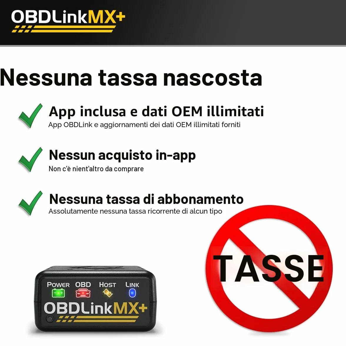 OBDLink MX+ OBD2 Bluetooth Scanner kompatybilny z iPhone Android Windows
