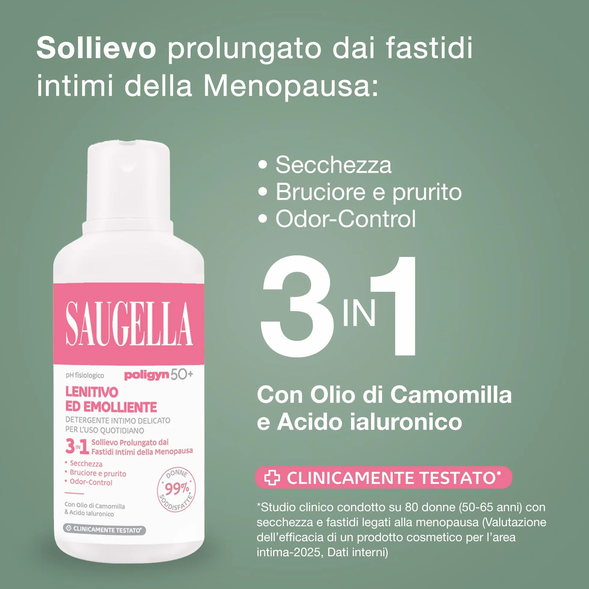 Saugella Poligyn Detergente Intimo Emolliente Antiprurito pH Neutro Camomilla Acido Lattico 750 ml