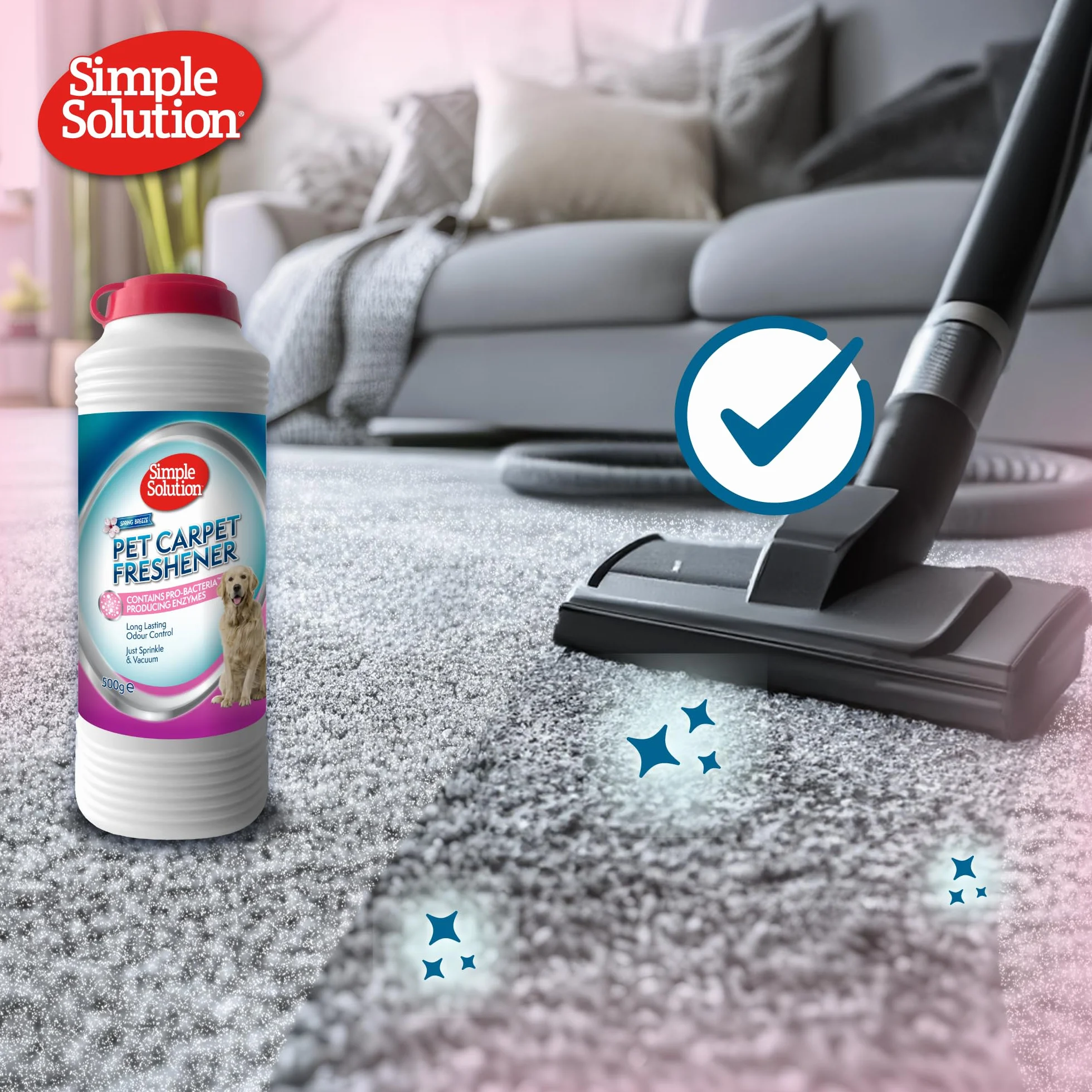 Simple Solution Freshener per Tappeti per Animali Domestici z Granuli Enzimatici