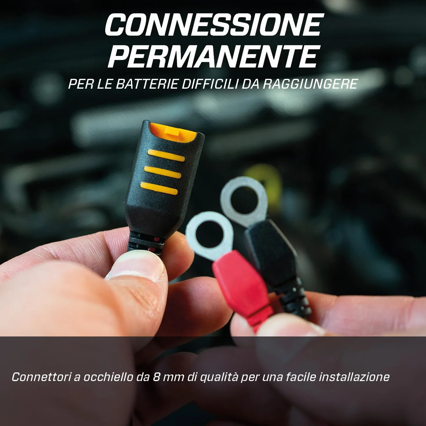 CTEK Connect Eyelet M8, Collegamento per Batterie Difficili da Raggiungere, Occhiello da 8mm, Connessione Resistente, Sicura e Rapida per Caricabatterie, Auto, Moto e Altri Veicoli