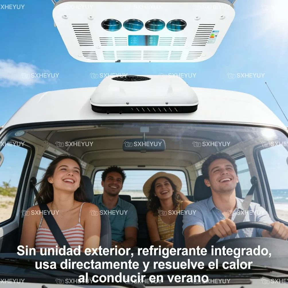 Aria Condizionata 12V 24V Camper Solo Freddo, Precargata Refrigerante per Camion Caravan