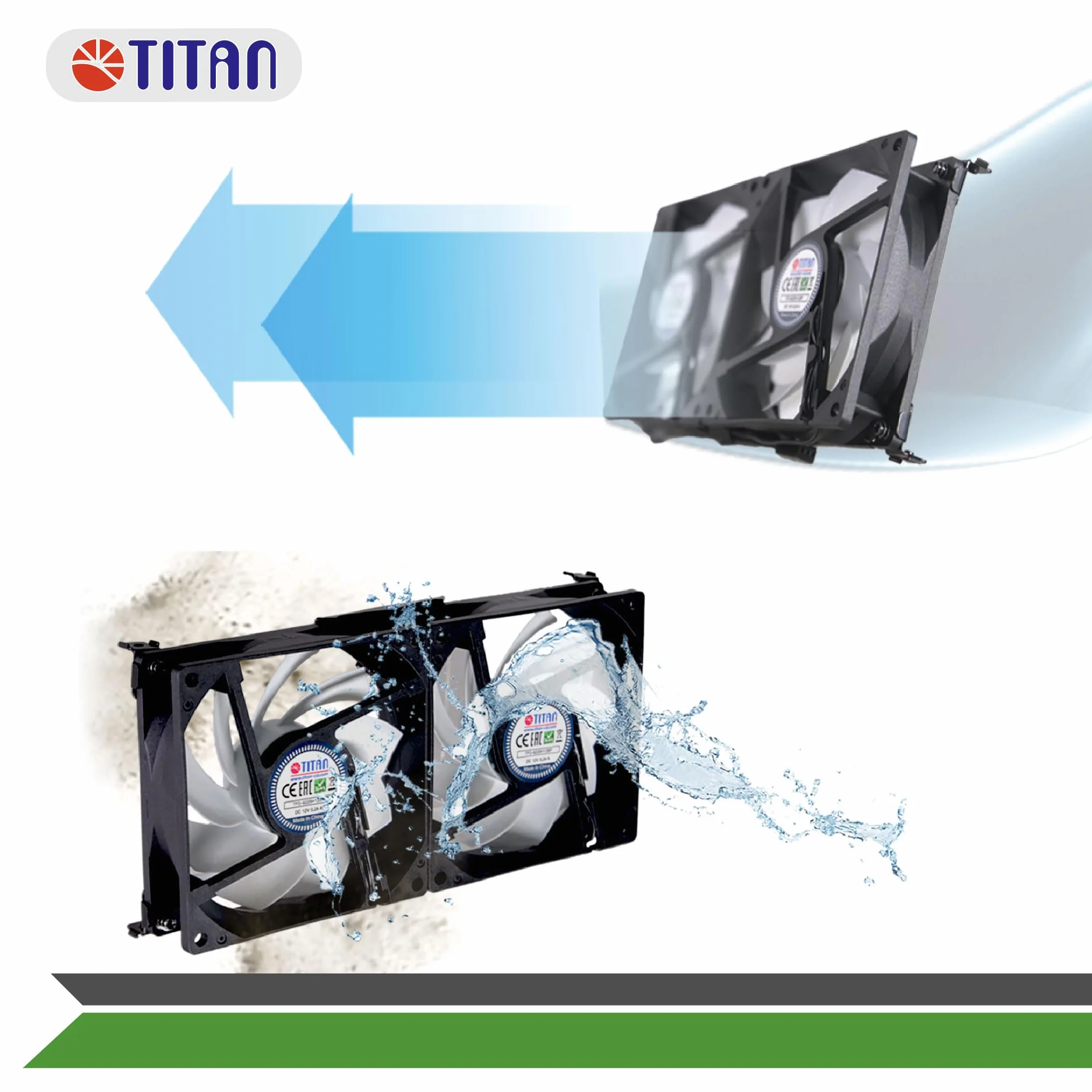 TITAN- Ventola Doppia per Frigorifero (120mm(+))