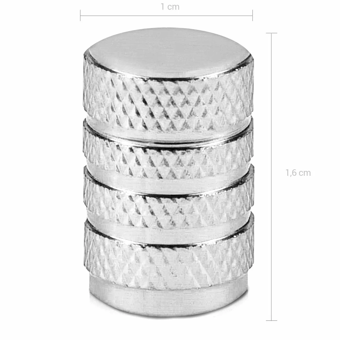 Kwmobile 5X Metal Valve Caps - Universal Car Motorcycle Bicycle Tire Valve Covers - Silver
