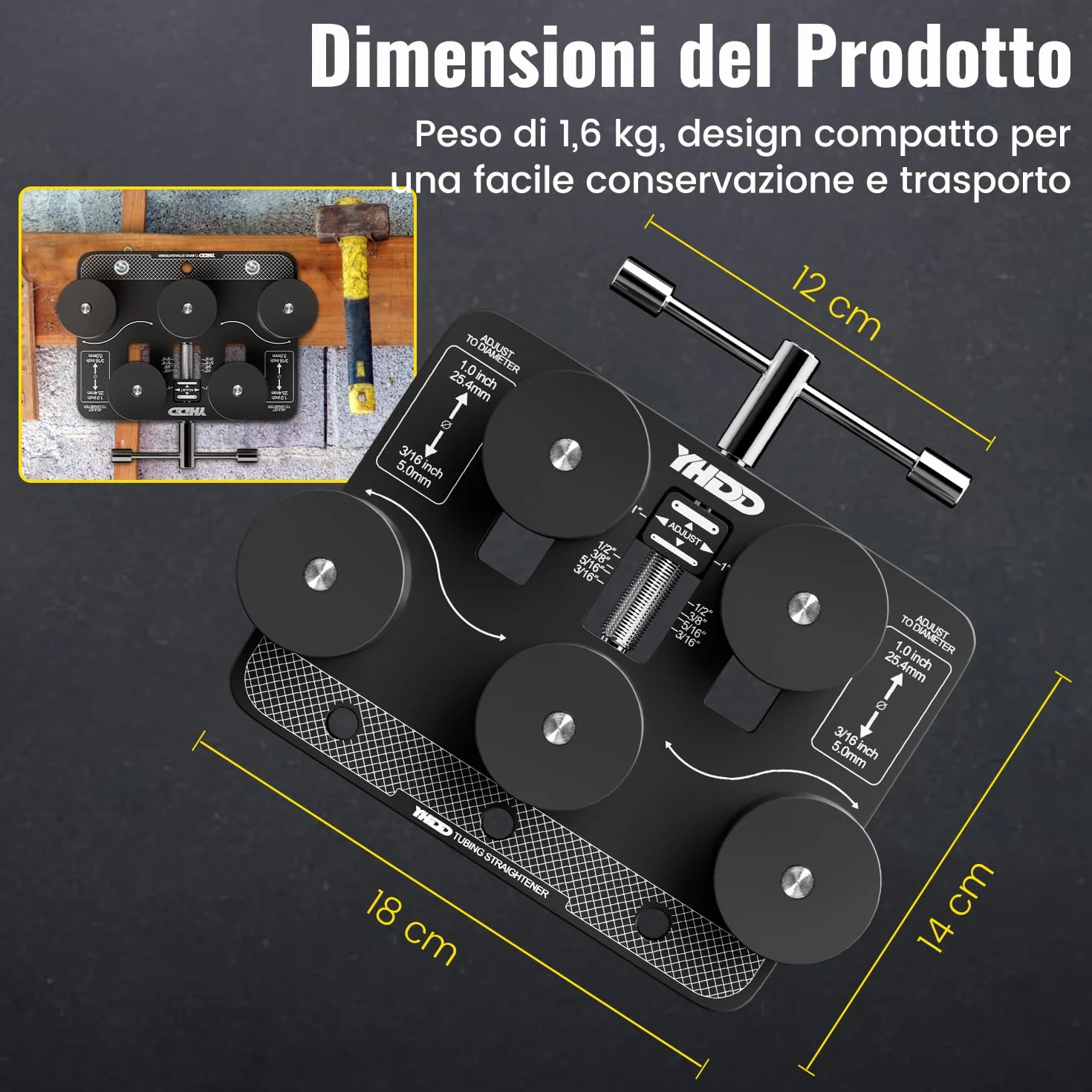 Raddrizzatore per Tubi Regolabile per Freni, Rame, Alluminio, Acciaio