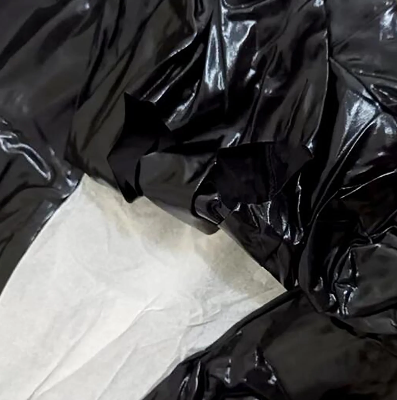 Catsuit Sexy Wetlook Uomo Cosplay Prigioniero Tuta Pelle Verniciata Black-XXL