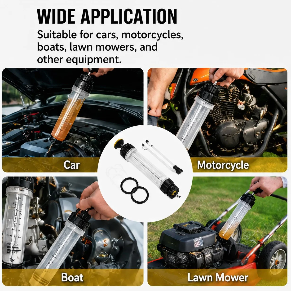 Siringa Aspirazione Olio 500 ml Estrattore Olio Motore Pompa Manuale con Tubo di Prolunga