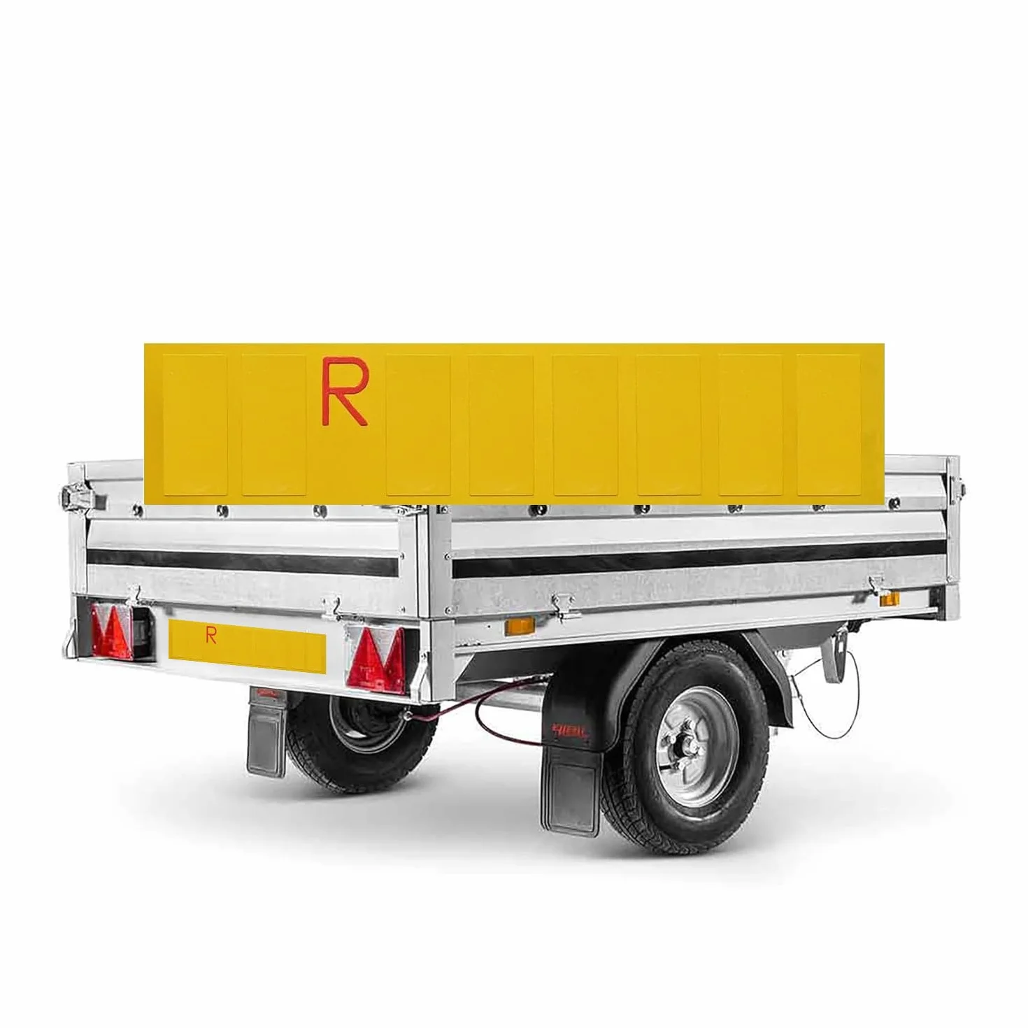 Avilia Targa Ripetitrice Provvisoria per Rimorchi 480x110mm Spaziature Pre-Delimitate per Lettere e Numeri – Alluminio Catarifrangente, Sicurezza e visibilità in Viaggio