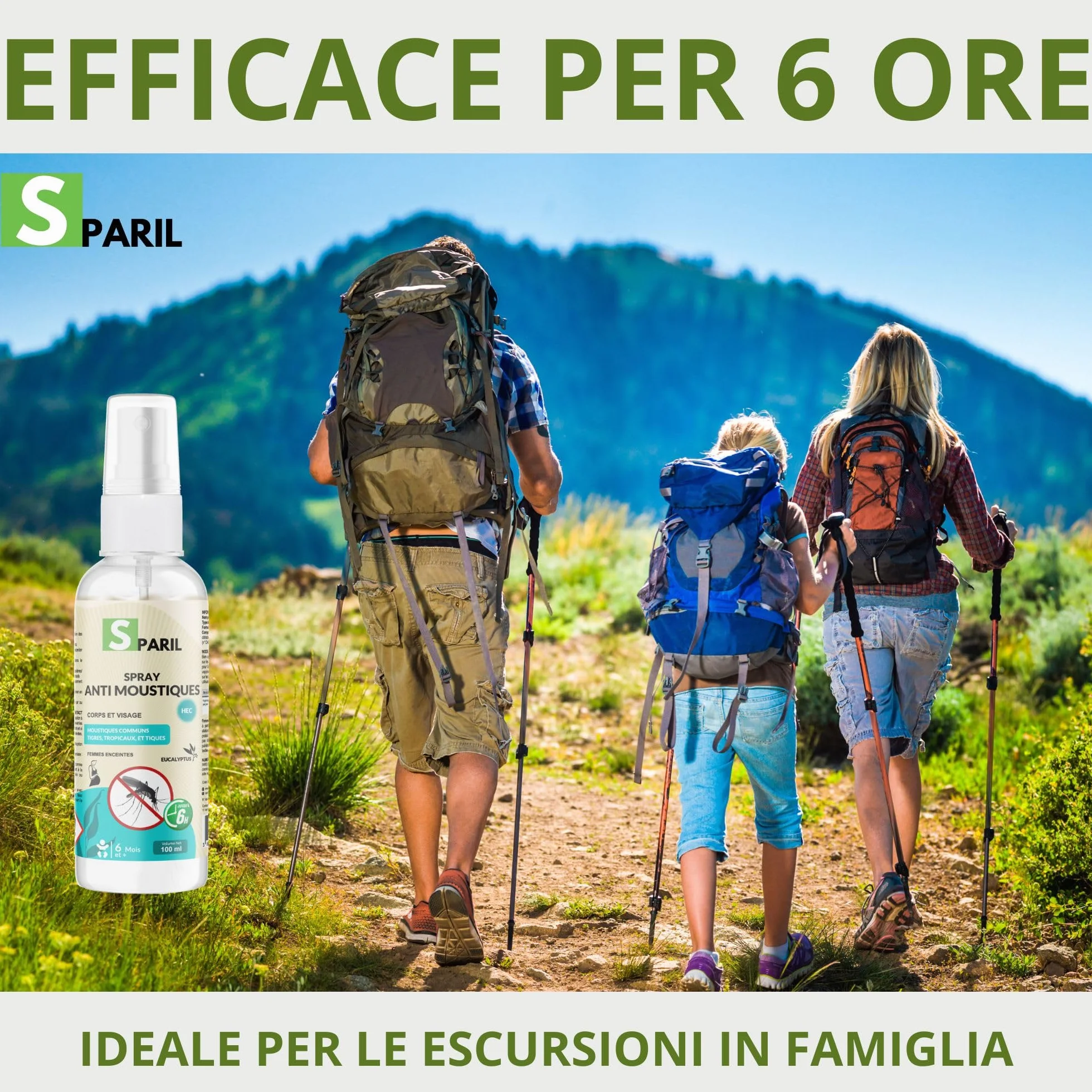 Spray Repellente Antizanzare Tropicale 100 ml Protezione Eucalipto Citriodiolo 6h