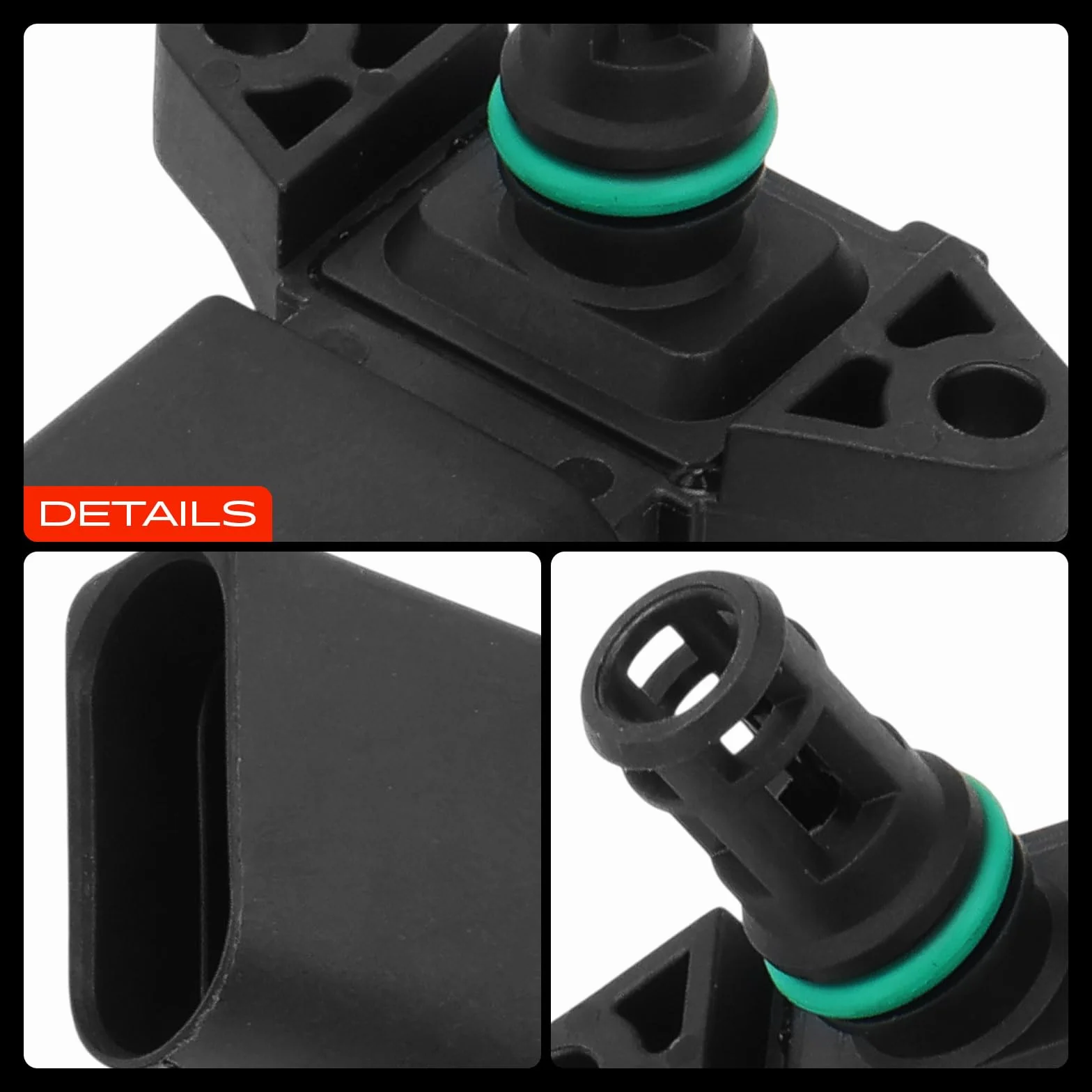 Frankberg Sensore di pressione del tubo di aspirazione 4-Poli Compatibile con Polo 6N1 6N2 9A 9N Polo Classic 6V2 Polo Variante 6V5 Golf III 1H1 A2 8Z0 A4 8E2 1J2 Octav.i.a I 1U2 Replace# 036906051