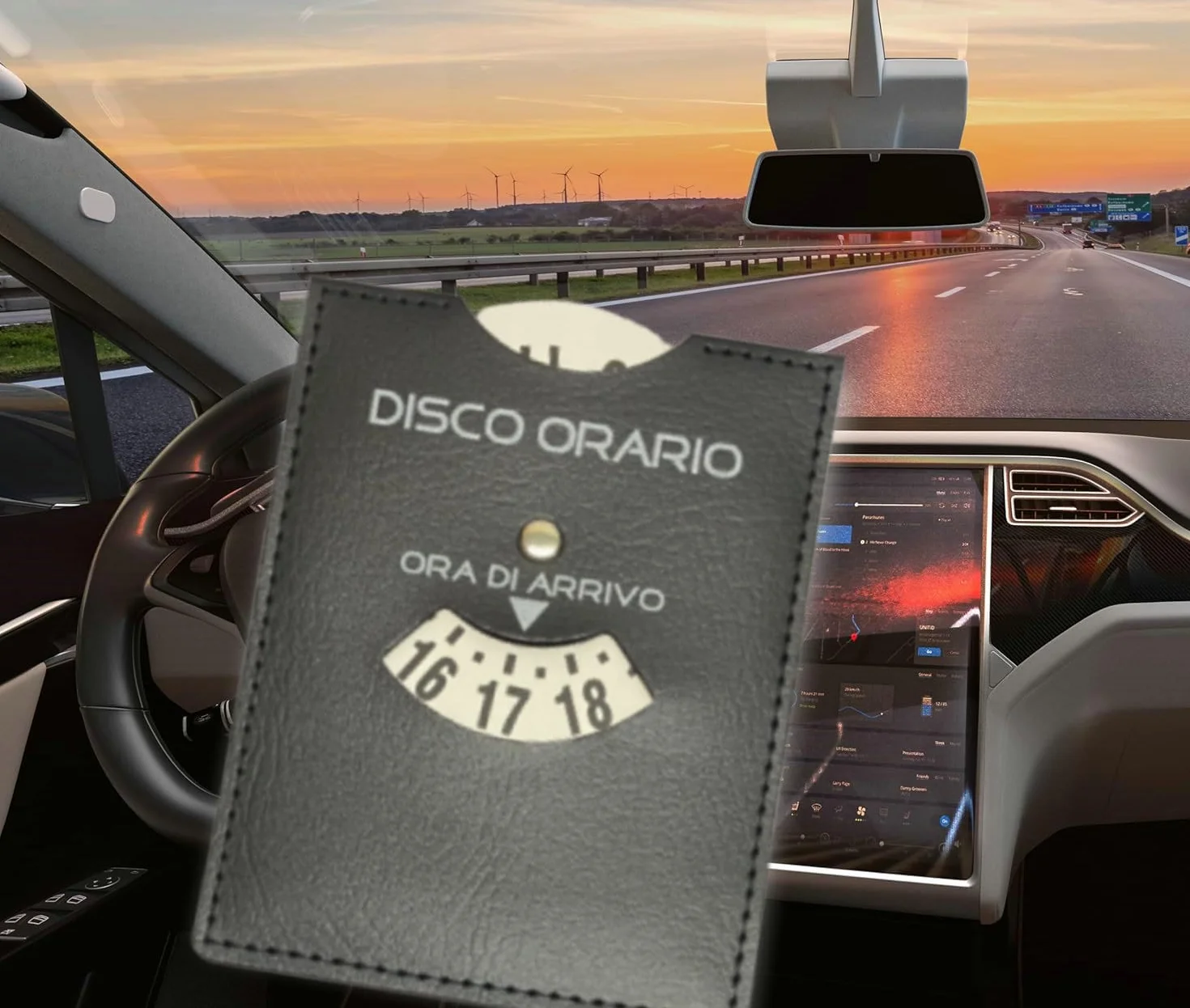 Disco Orario Parcheggio 8-20 Europeo Unificato Timer Auto Camion Camper Nero