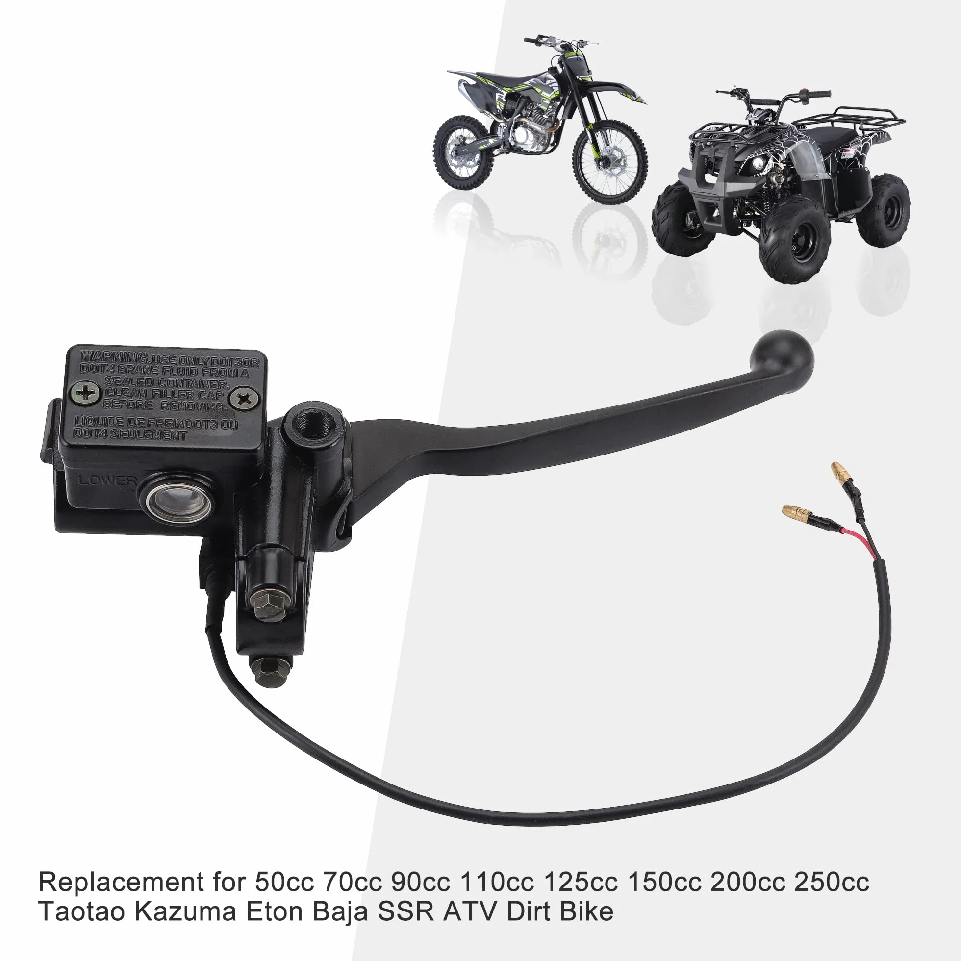 GOOFIT Leva Frizione Destra Idraulico Pompa Freno Anteriore ATV Scooter Pit Bike Dirt Bike Go kart Nero