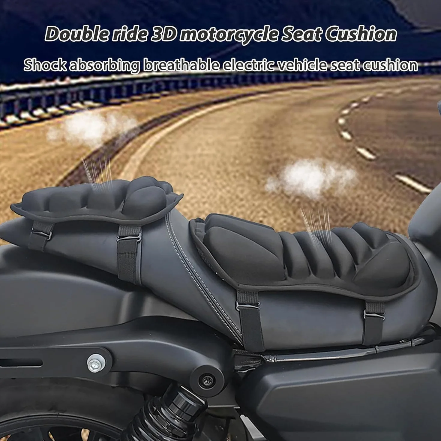 3D Cuscino Sella Moto per Yamaha Tmax Tech Max Tmax 560, Confortevole Assorbimento Urti Passeggero