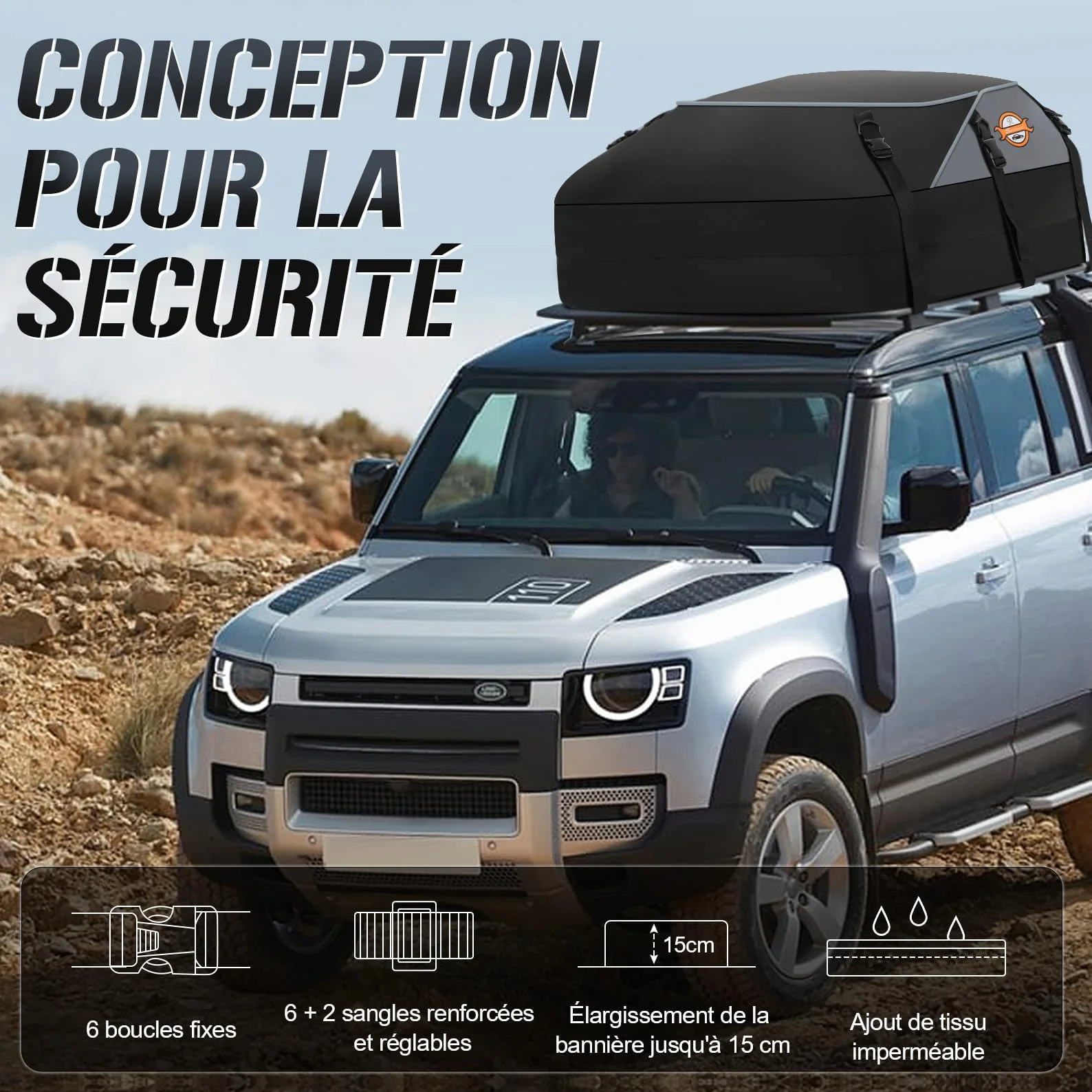 Sailnovo Box Tetto Auto, 580L/20 piedi cubi Baule Auto Tetto Impermeabile Per Con O Senza porta pacchi - incluso 6 ganci di sicurezza e custodia