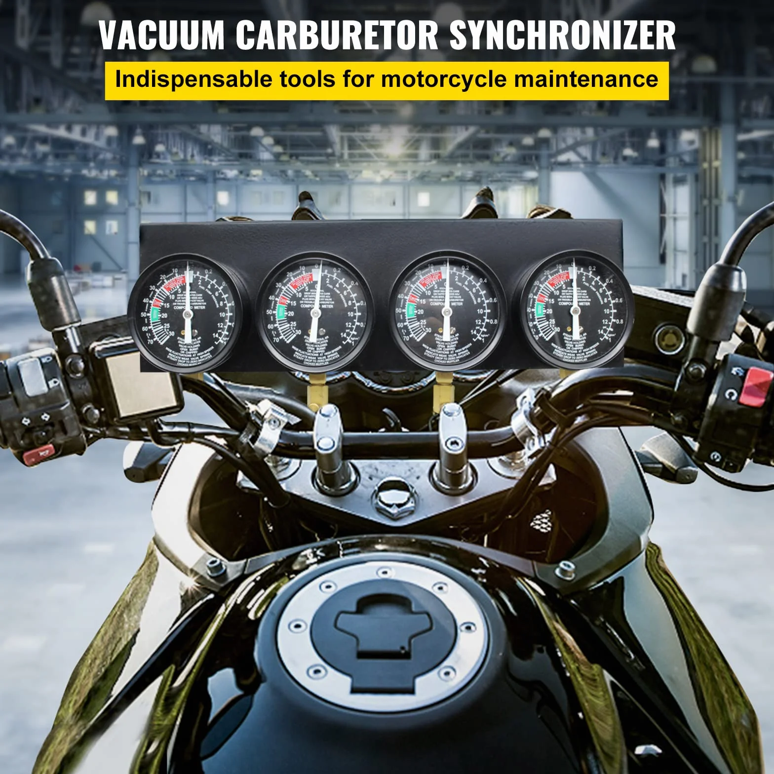 Sincronizzatore Carburatore con 4 Manometri per Auto e Moto