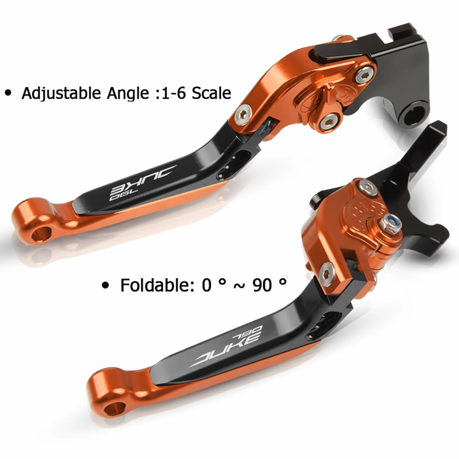 CNC Alluminio Leva Freno e Frizione per KTM DUKE 790 2018-2021 Arancione Nero