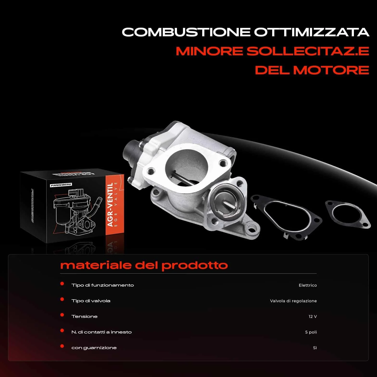 Frankberg Valvola EGR Compatibile con Megan.e II BM0/1 CM0/1 1.9 dCi Laguna II Grandtour KG0/1 1.9 dCi Laguna II BG0/1 1.9 dCi Grand Vitara II JT TD TE 1.9 DDiS AWD Scénic II JM0/1 1.9 dCi 8200507299