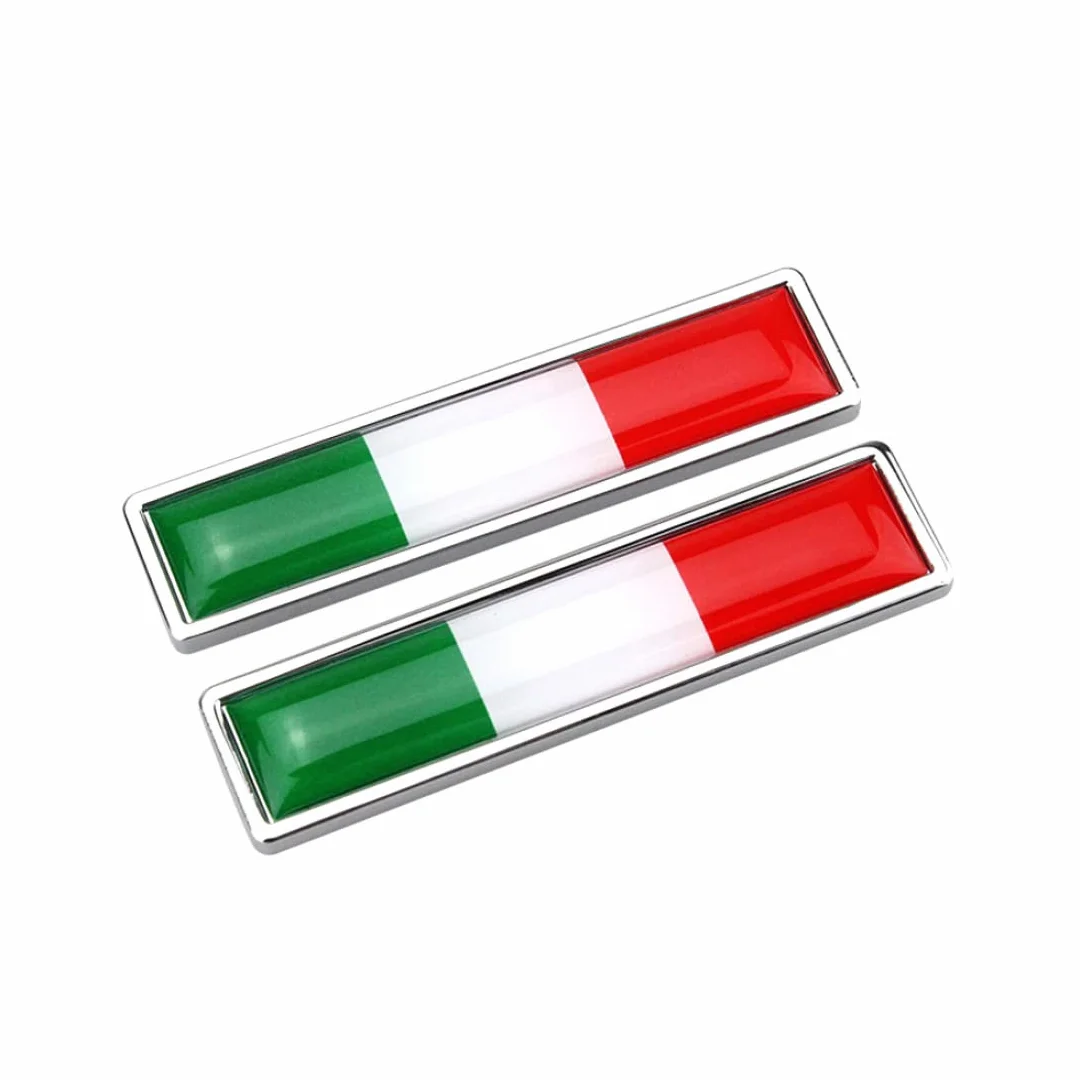 2 pezzi adesivi metallici della bandiera nazionale, adesivi di cartelli per auto, bandiera italiana per le decalcomanie per auto 3d emblema accessori per paraurti 3D