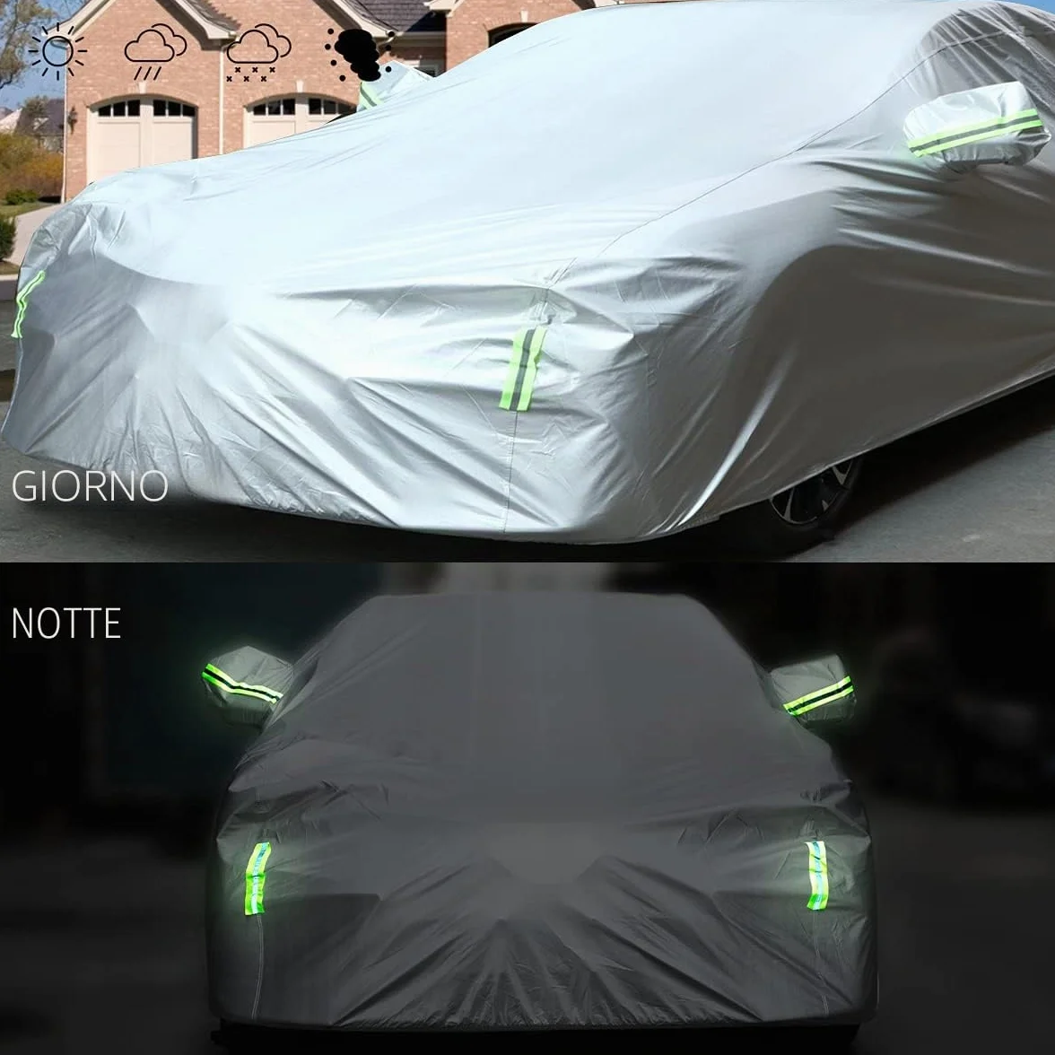 Telo Copriauto SUV Impermeabile Invernale Esterno Stagioni Antivento Antineve Protezione UV Auto Copriauto per SUV; Taglia L: Max 485cm