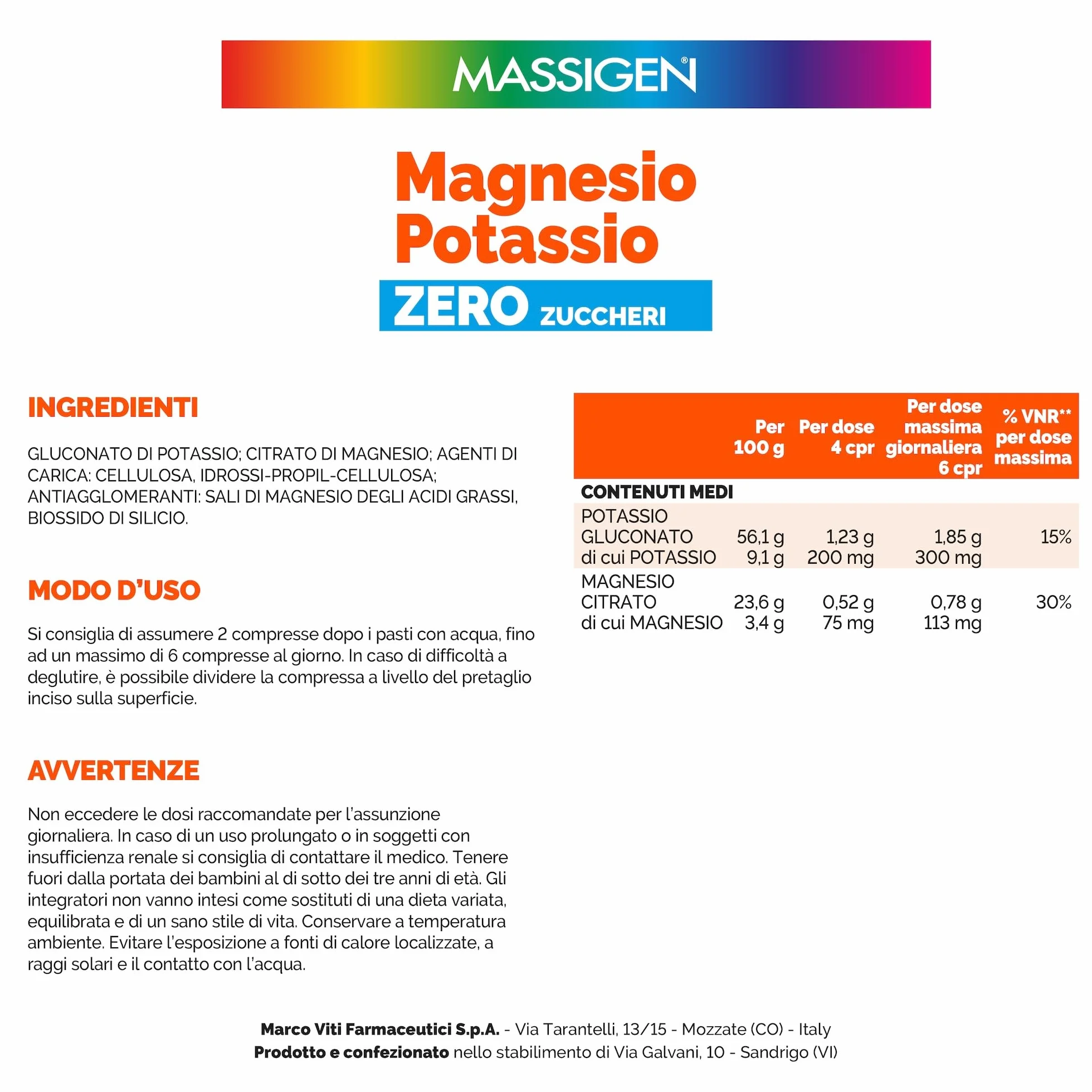 Massigen Magnesio e Potassio 60 Capsule Integratore Equilibrio Elettrolitico