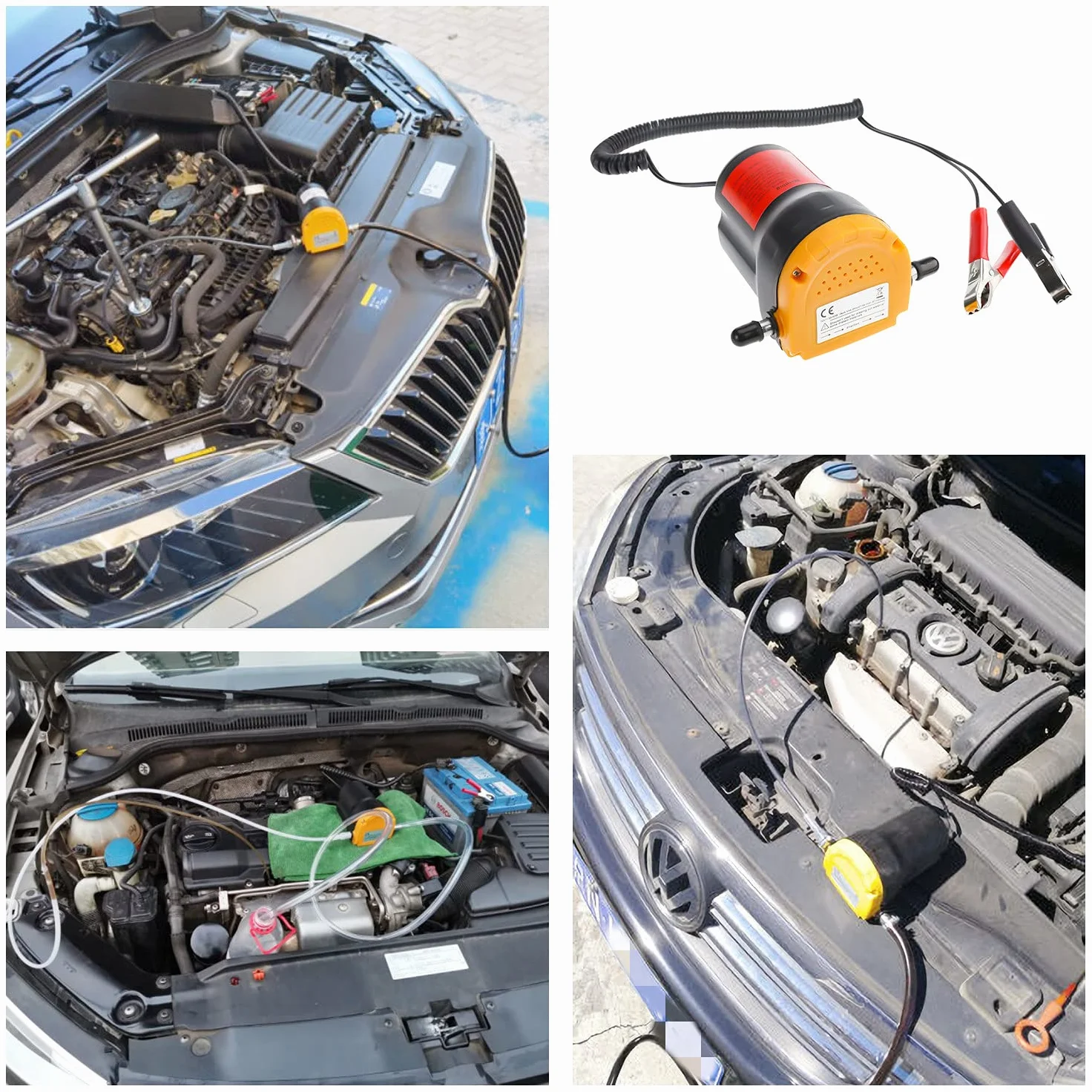 Pompa per Cambio Olio 12V 60W, Pompa di Estrazione Fluido Diesel, Pompa di Aspirazione con Tubi per Barca, Camion, RV, ATV