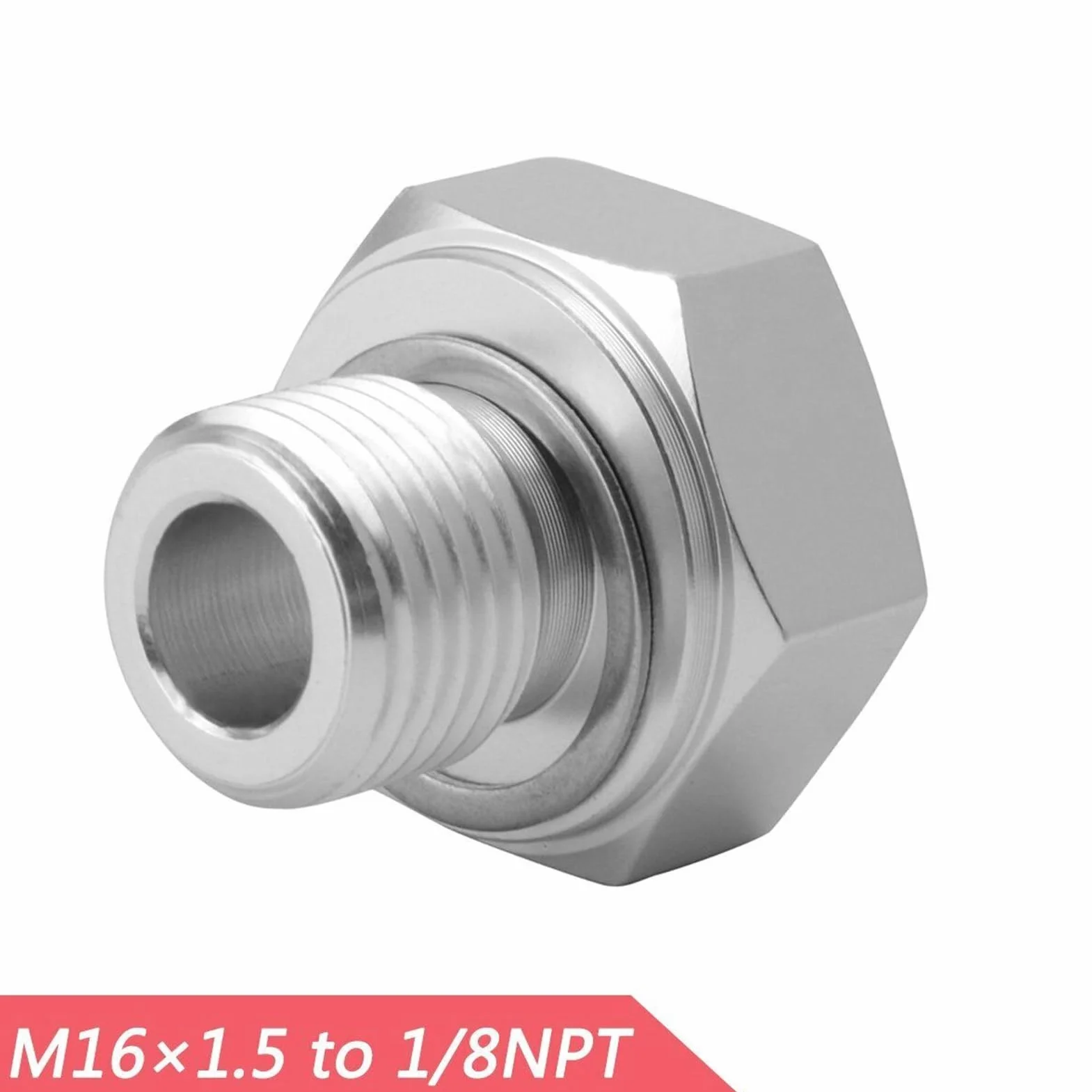 Adattatore Pressione Olio LS, Adattatore M16 1,5 a 1/8 NPT, Rilevatori di Perdite di Carburante per Autoveicoli, Adattatore Sensore Pressione Olio M16x1,5 a 1/8 NPT Raccordo