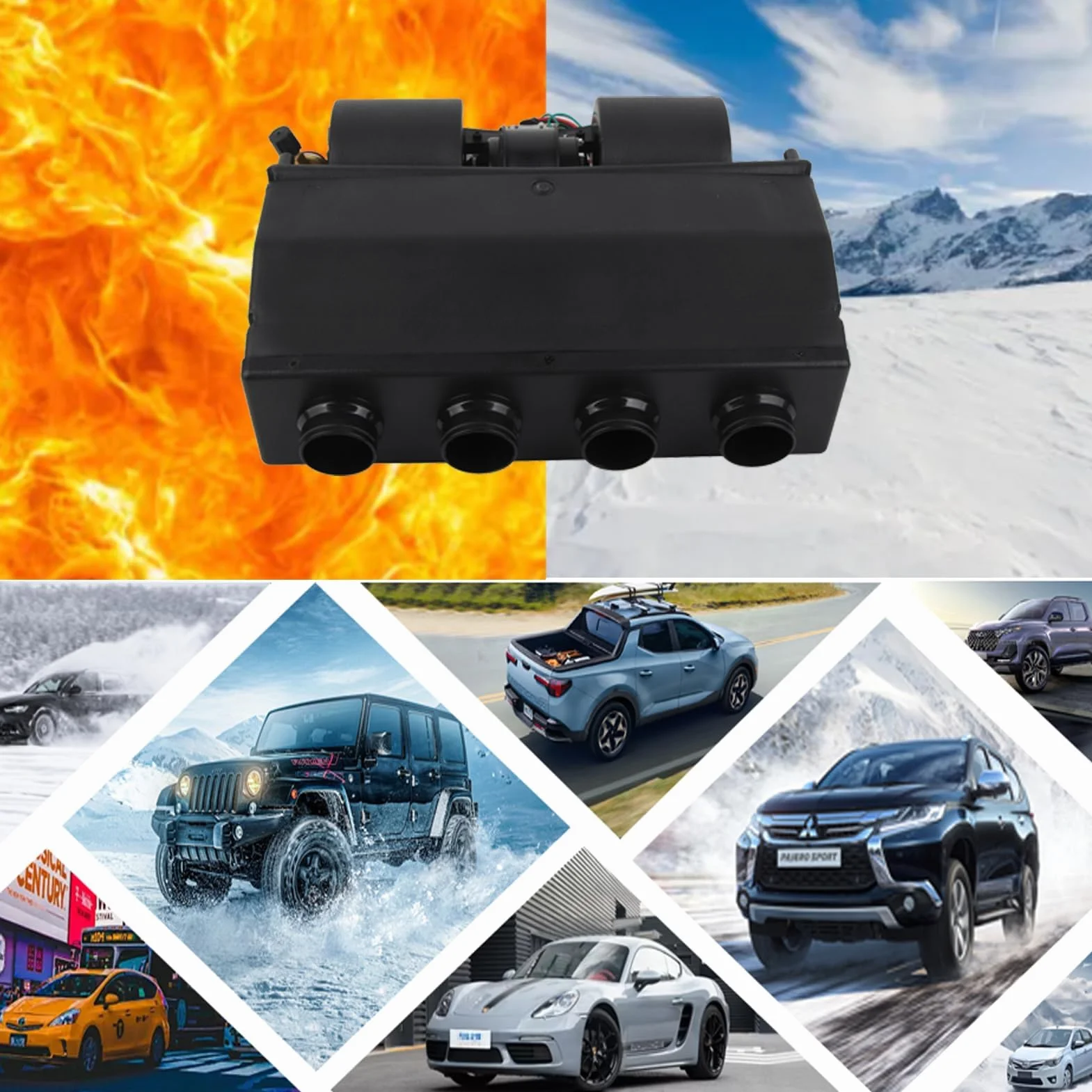 A/C Kit riscaldatore e unità evaporatore 12V 3 velocità 600CFM universale per camion auto