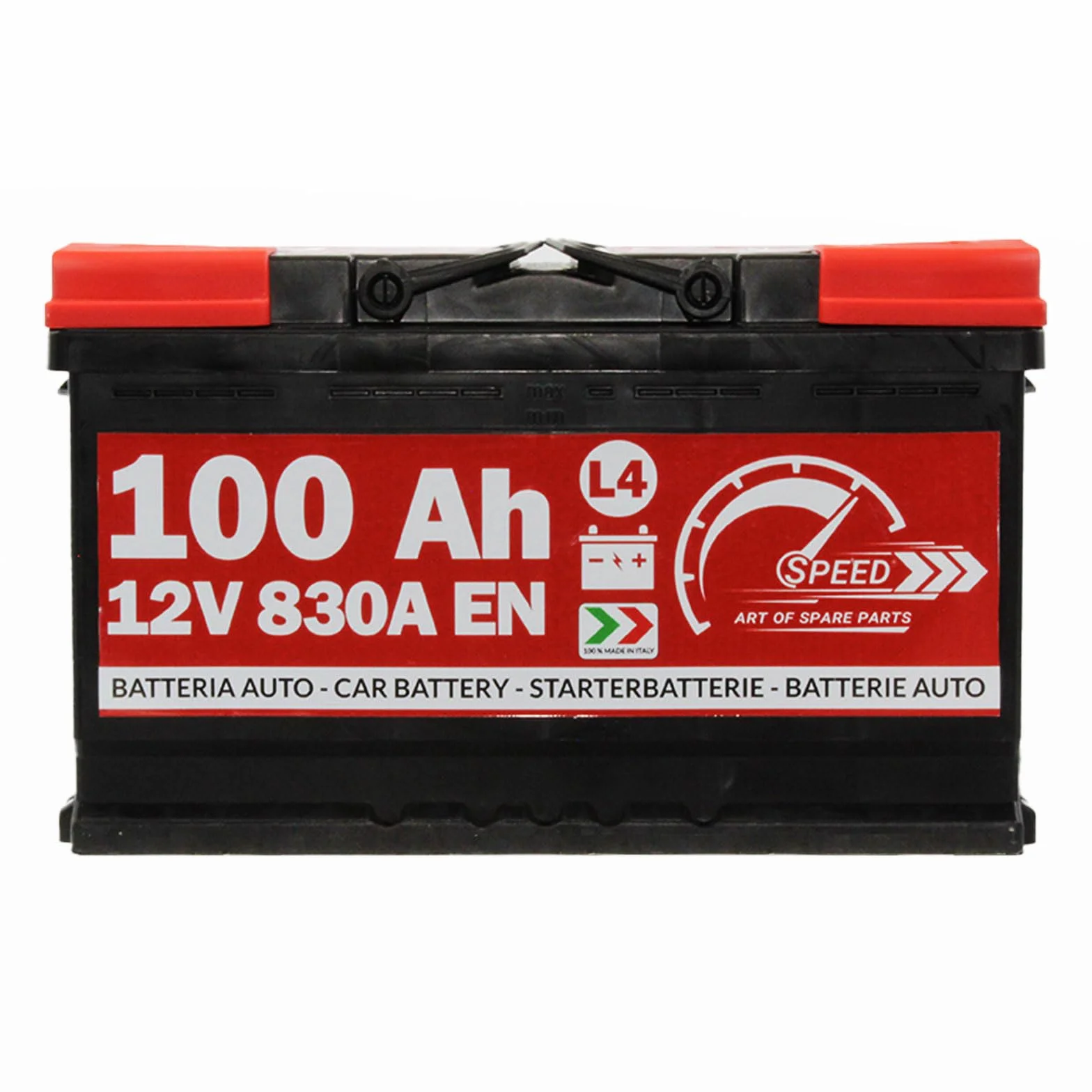 BATTERIA AVVIAMENTO AUTO ORIGINALE SPEED L4 100AH 12V 830A CON POLO POSITIVO A DESTRA
