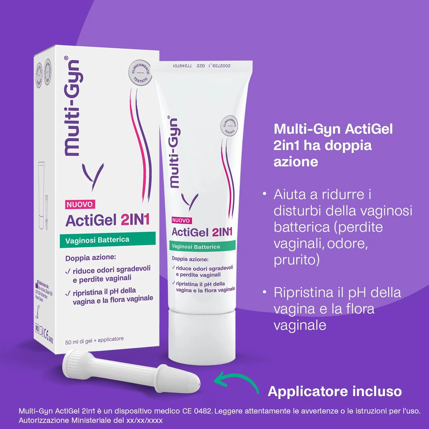 Multi-gyn ActiGel 2-in-1 trattamento vaginosi batterica 50 ml + applicatore